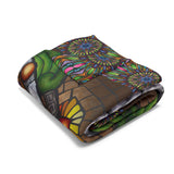 Emerald Arrows Mandala - Arctic Fleece Blanket