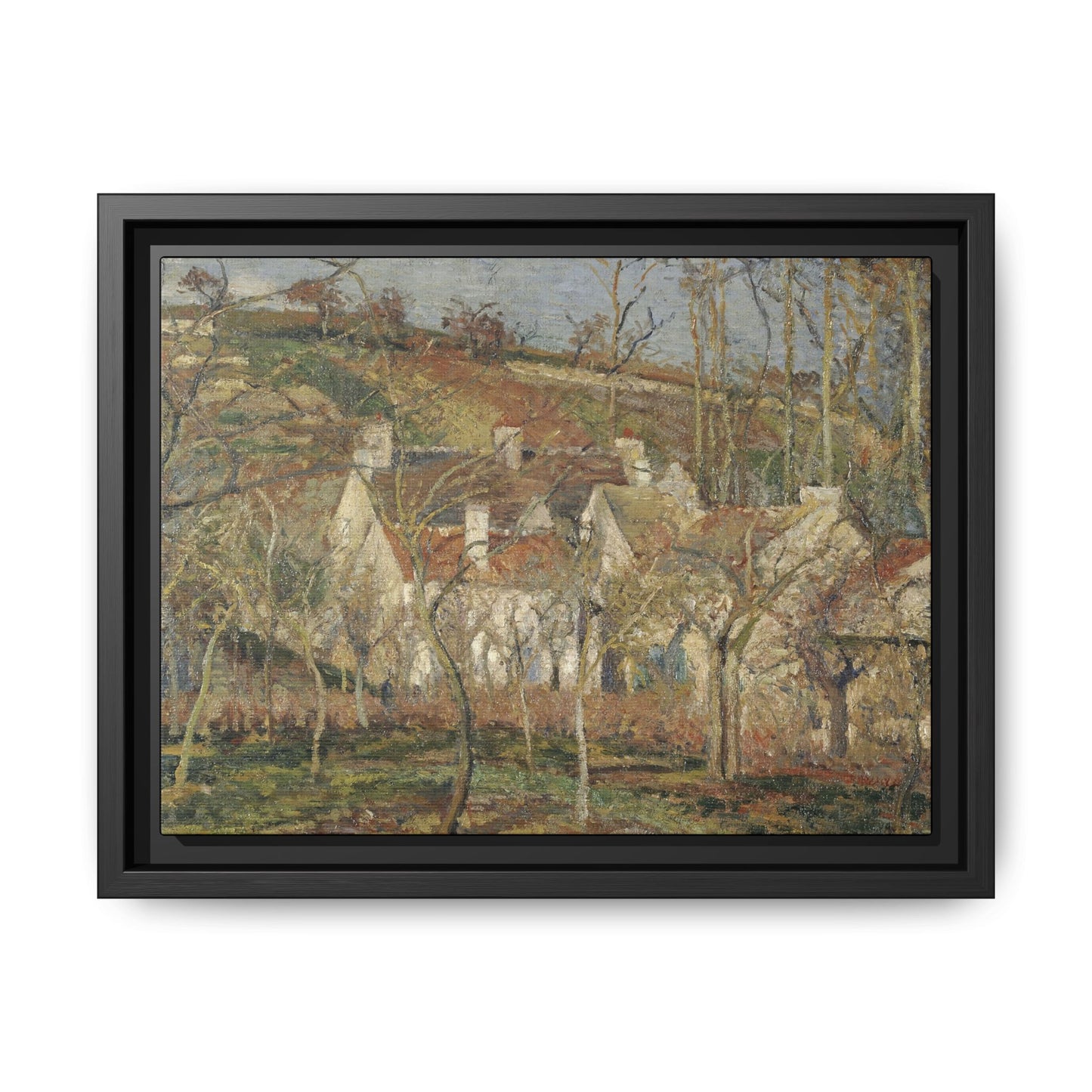 Pissarro, Camille - Red Roofs, Corner of a Village in Winter (1877) - Matte Canvas, Framed