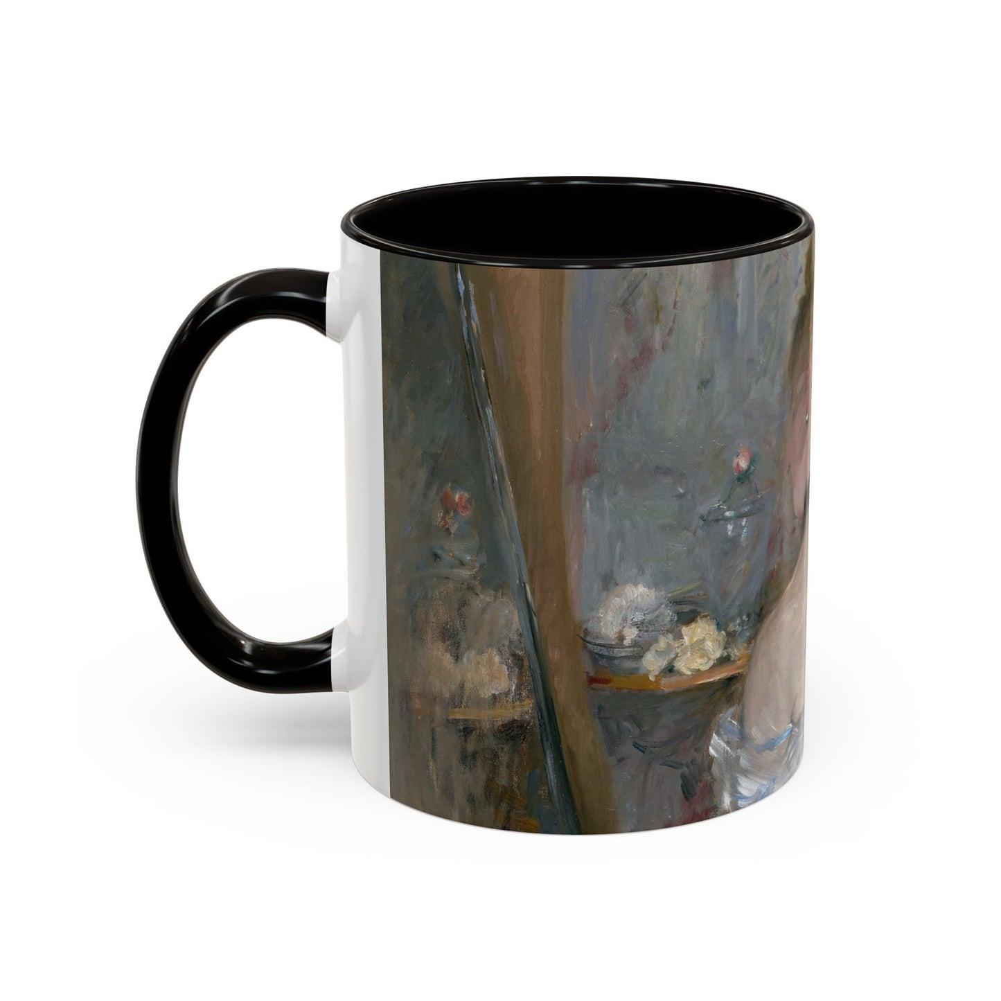 Morisot, Berthe - Woman at Her Toilette (1880) - Colorful Accent Mugs