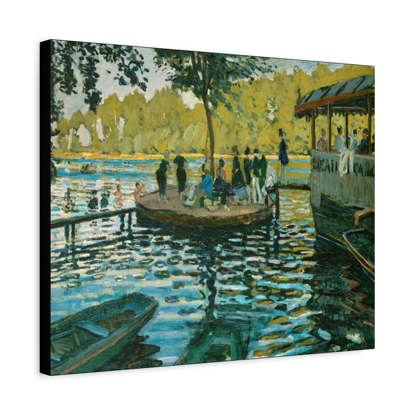 Monet, Claude - La Grenouillere (1869) - Canvas Block, unframed