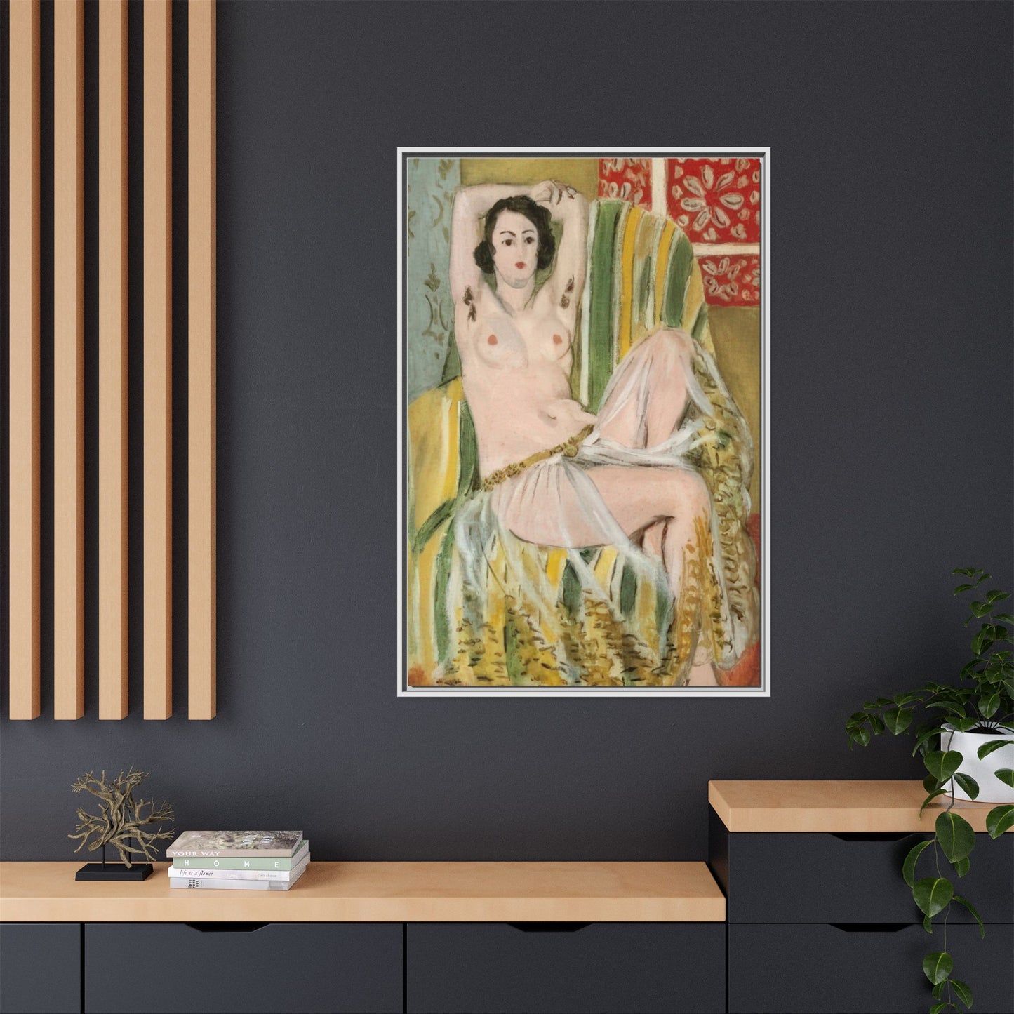Matisse, Henri - Odalisque with Raised Arms (1923) - Matte Canvas, Framed