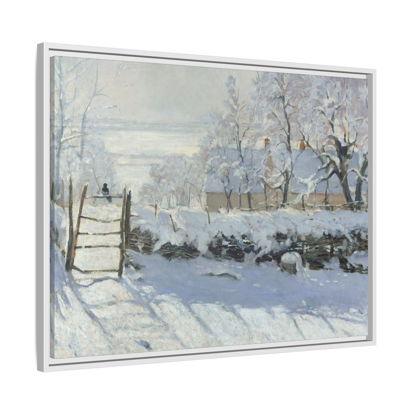 Monet, Claude - The Magpie (1868) - Matte Canvas, Framed