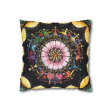 Obsidian Grandmothers Mandala - Suede Square Pillowcase