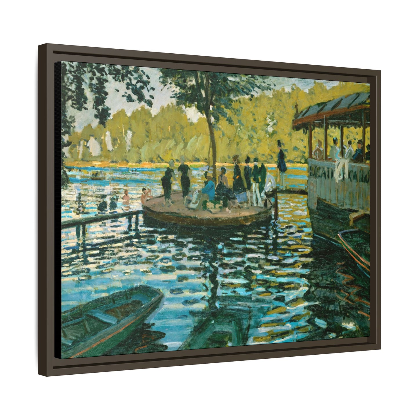 Monet, Claude - La Grenouillere (1869) - Matte Canvas, Framed