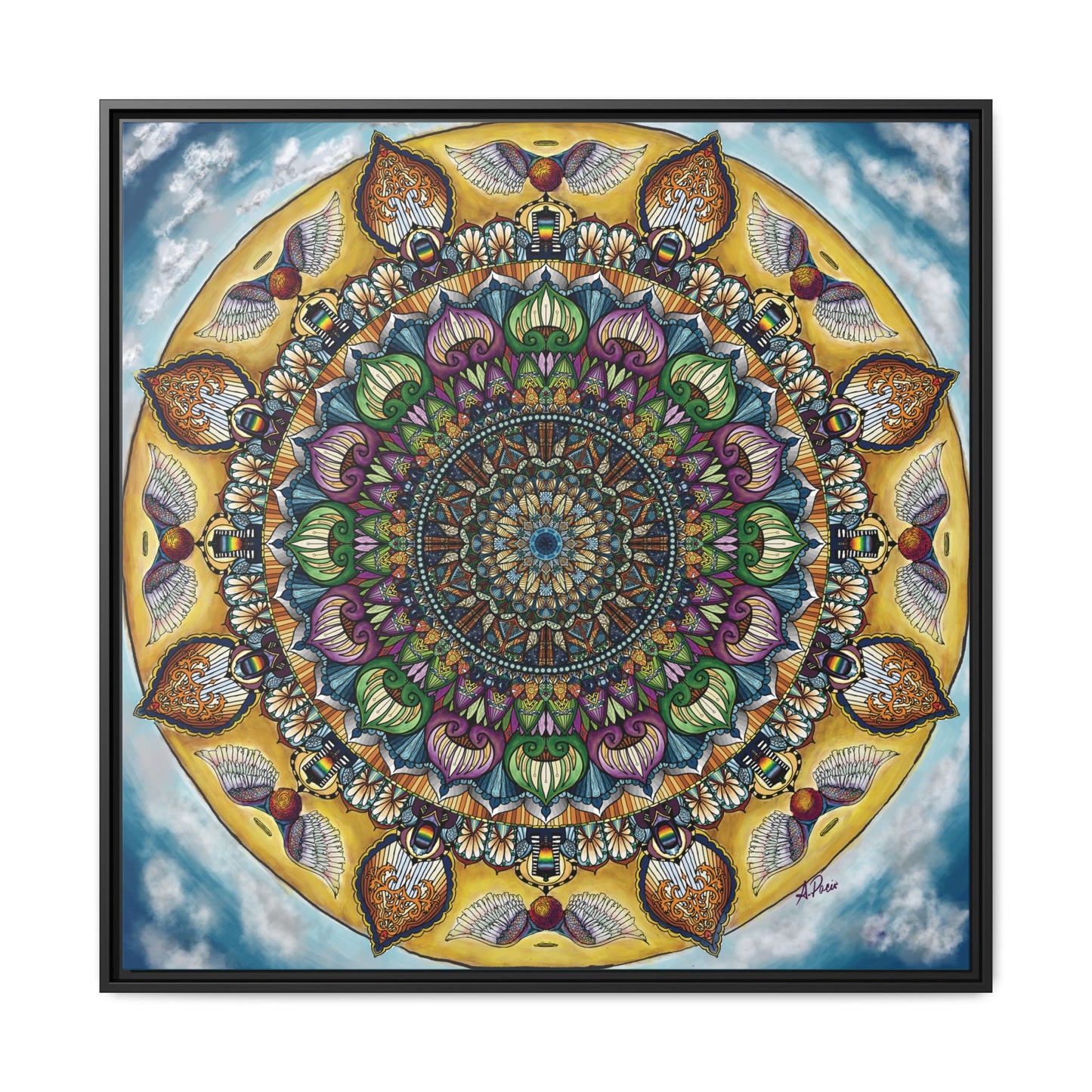 Celestia Mandala - Framed Matte Canvas