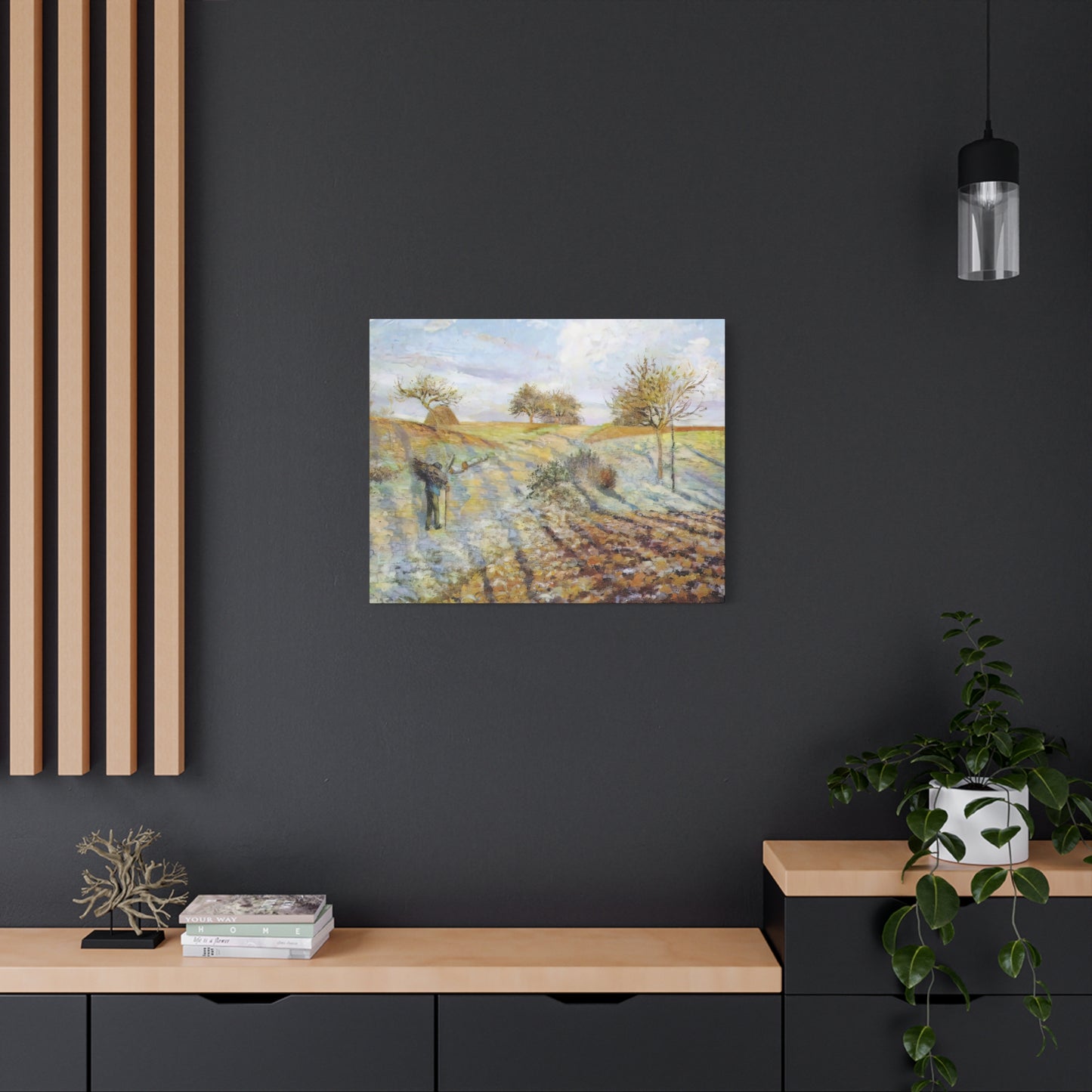 Pissarro, Camille - Hoarfrost (1873) - Canvas Block, unframed