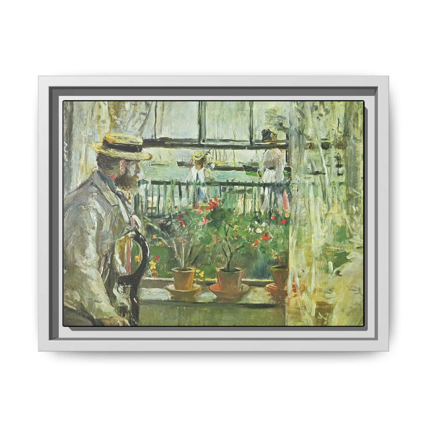 Morisot, Berthe - Eugene Manet on the Isle of Wight (1875) - Matte Canvas, Framed