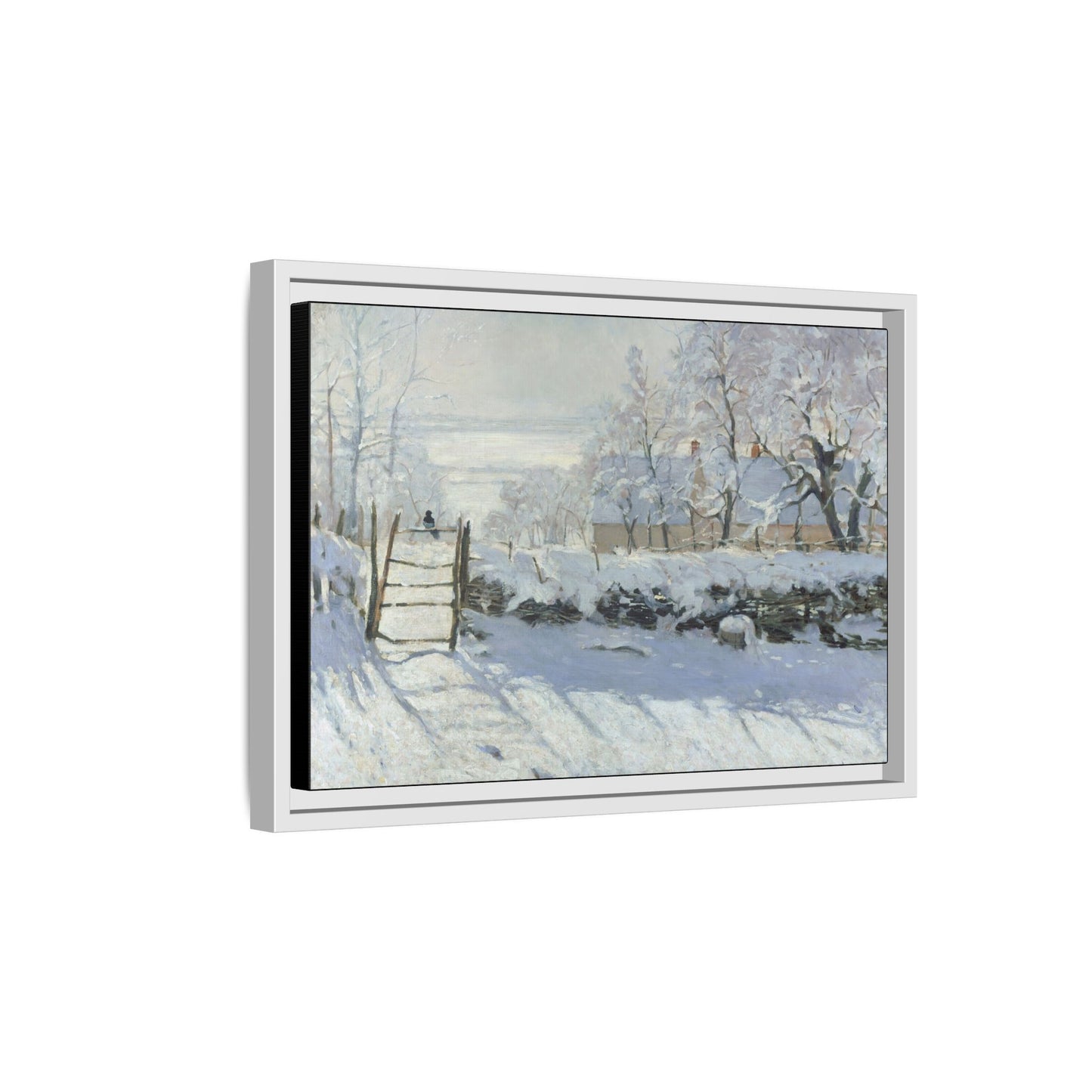 Monet, Claude - The Magpie (1868) - Matte Canvas, Framed