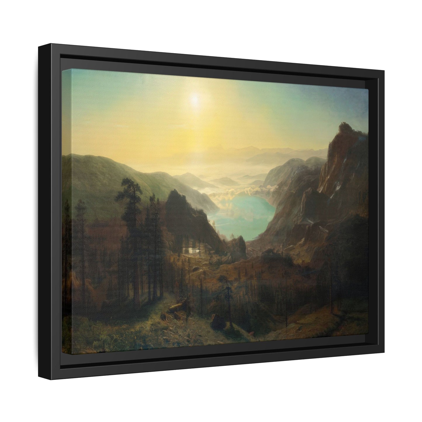 Bierstadt, Albert - Donner Lake from the Summit (1873) - Matte Canvas, Framed
