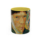 Van Gogh, Vincent - Self Portrait with Bandaged Ear (1889) - Colorful Accent Mugs