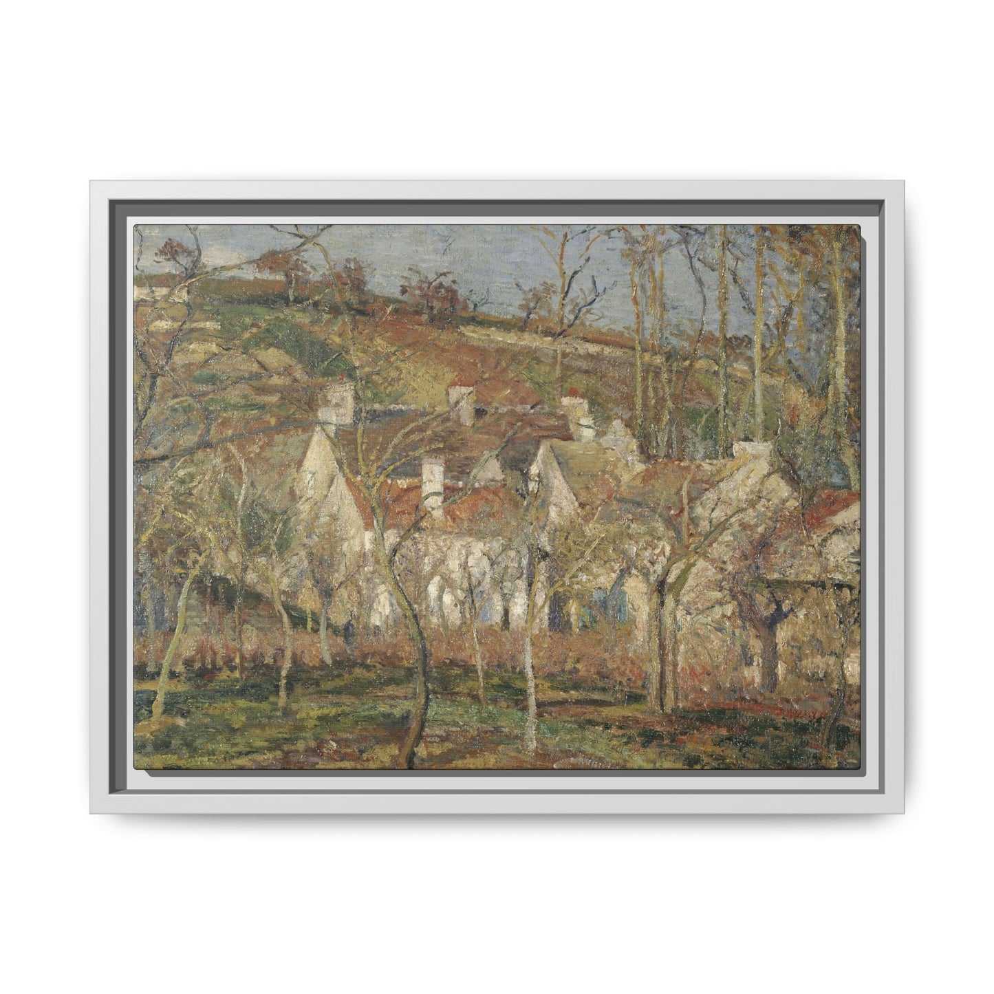 Pissarro, Camille - Red Roofs, Corner of a Village in Winter (1877) - Matte Canvas, Framed