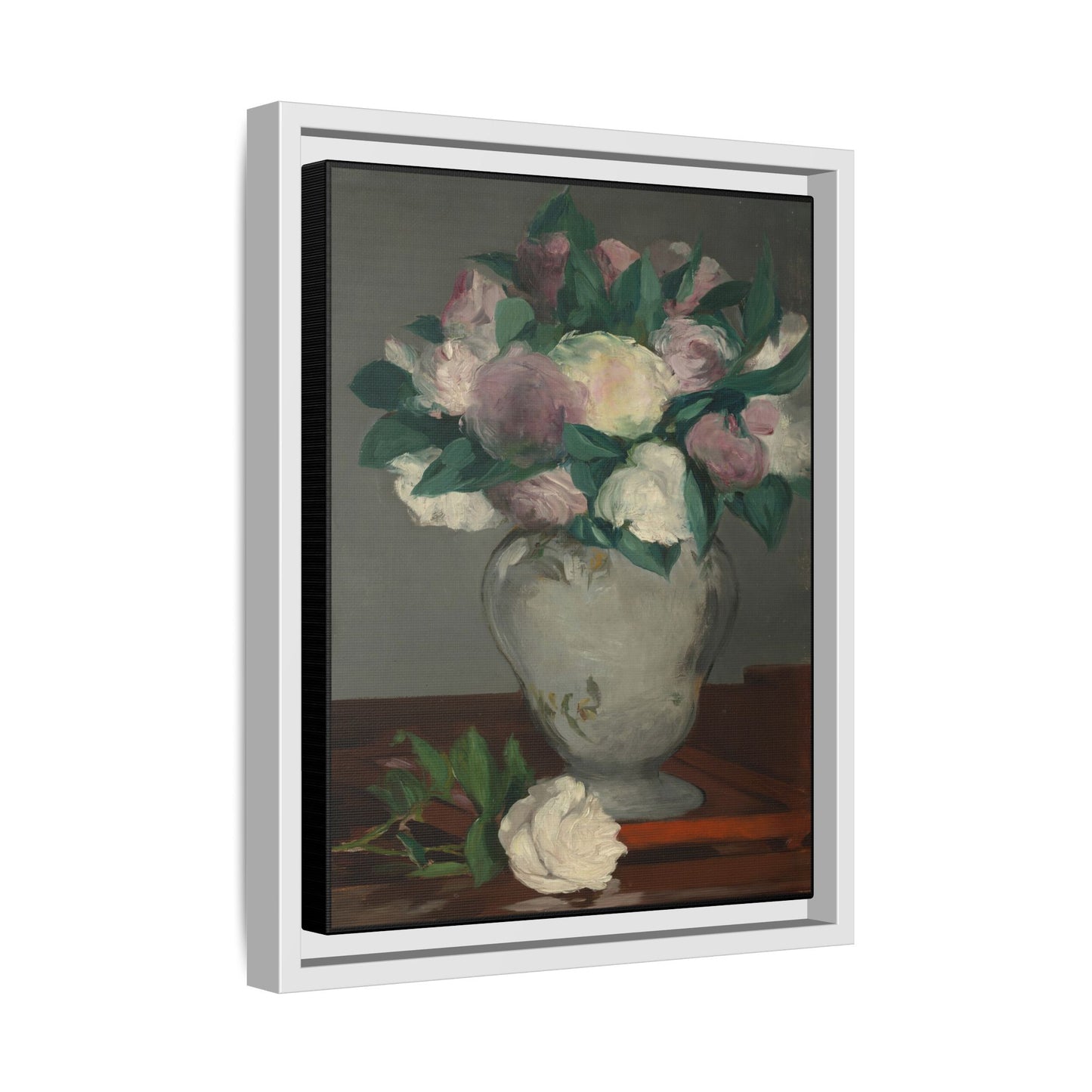 Manet, Édouard - Peonies (1864) - Matte Canvas, Framed