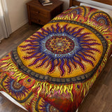 Solar Disc Mandala - Velveteen Plush Blanket