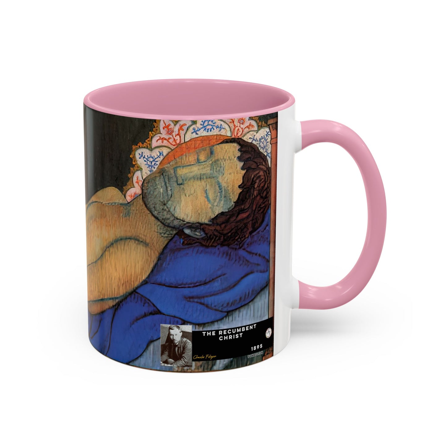 Filiger, Charles - The Recumbent Christ (1895) - Colorful Accent Mugs
