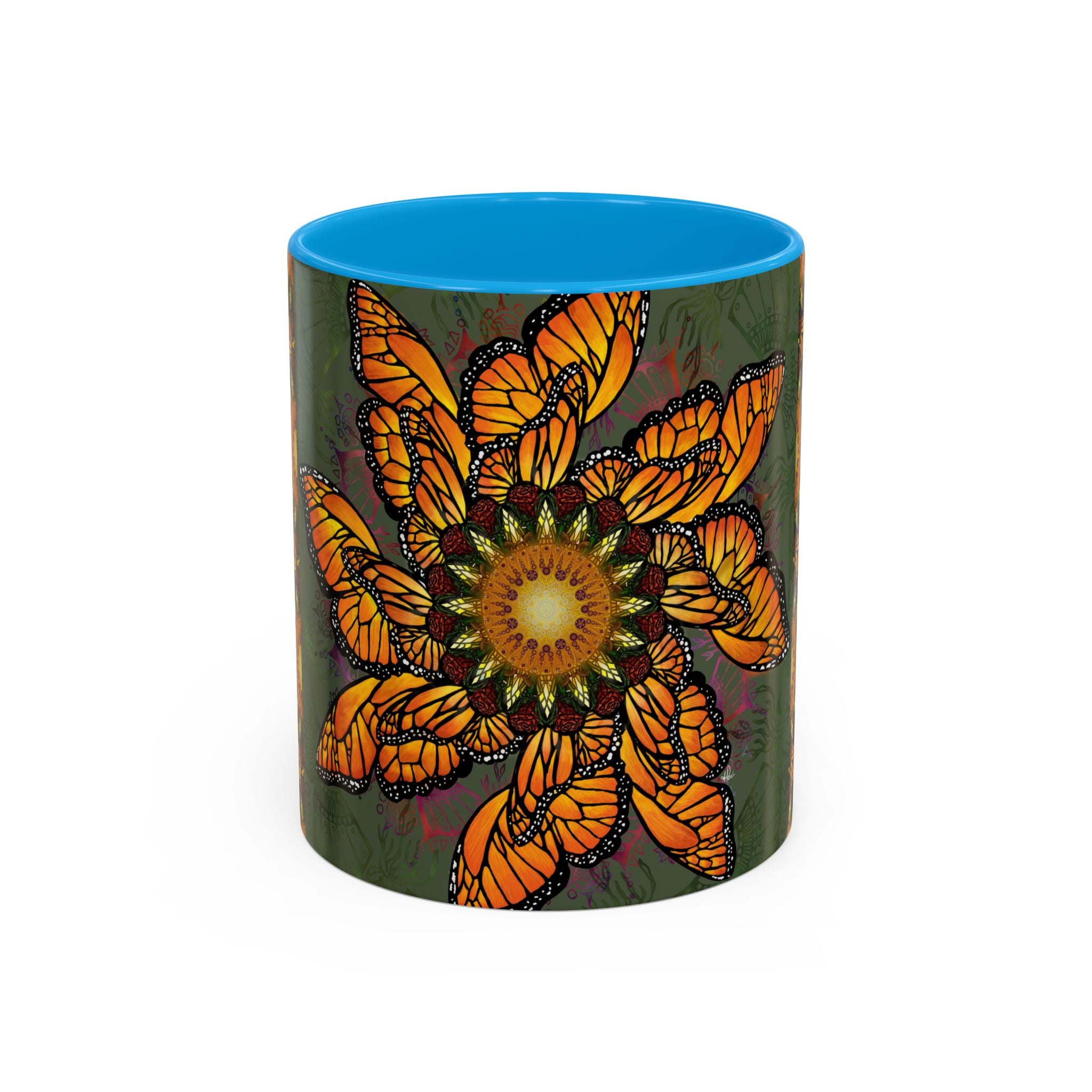 Monarch Butterfly Mandala - Colorful Accent Mugs