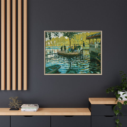 Monet, Claude - La Grenouillere (1869) - Matte Canvas, Framed