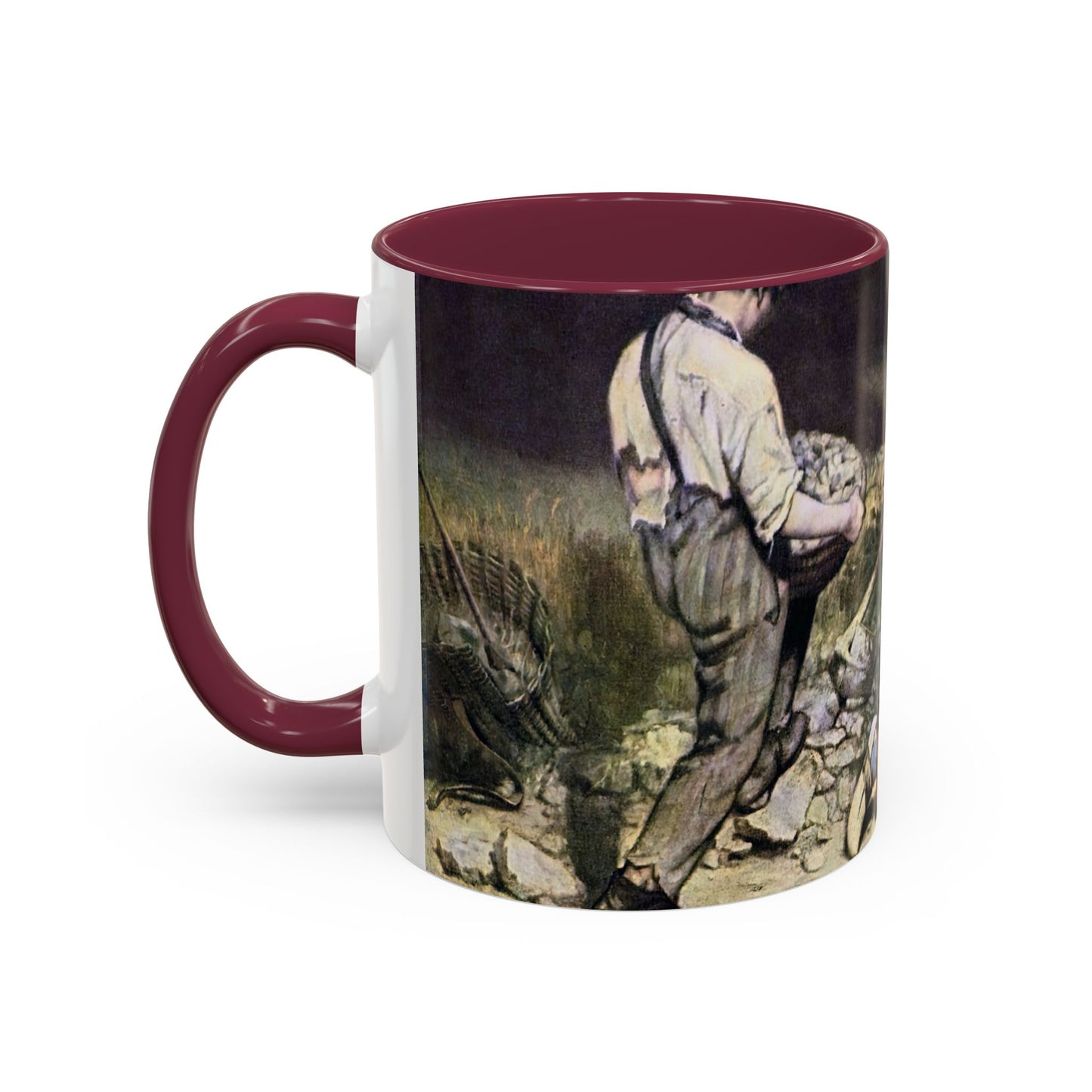 Courbet, Gustave - The Stone Breakers (1850) - Colorful Accent Mugs