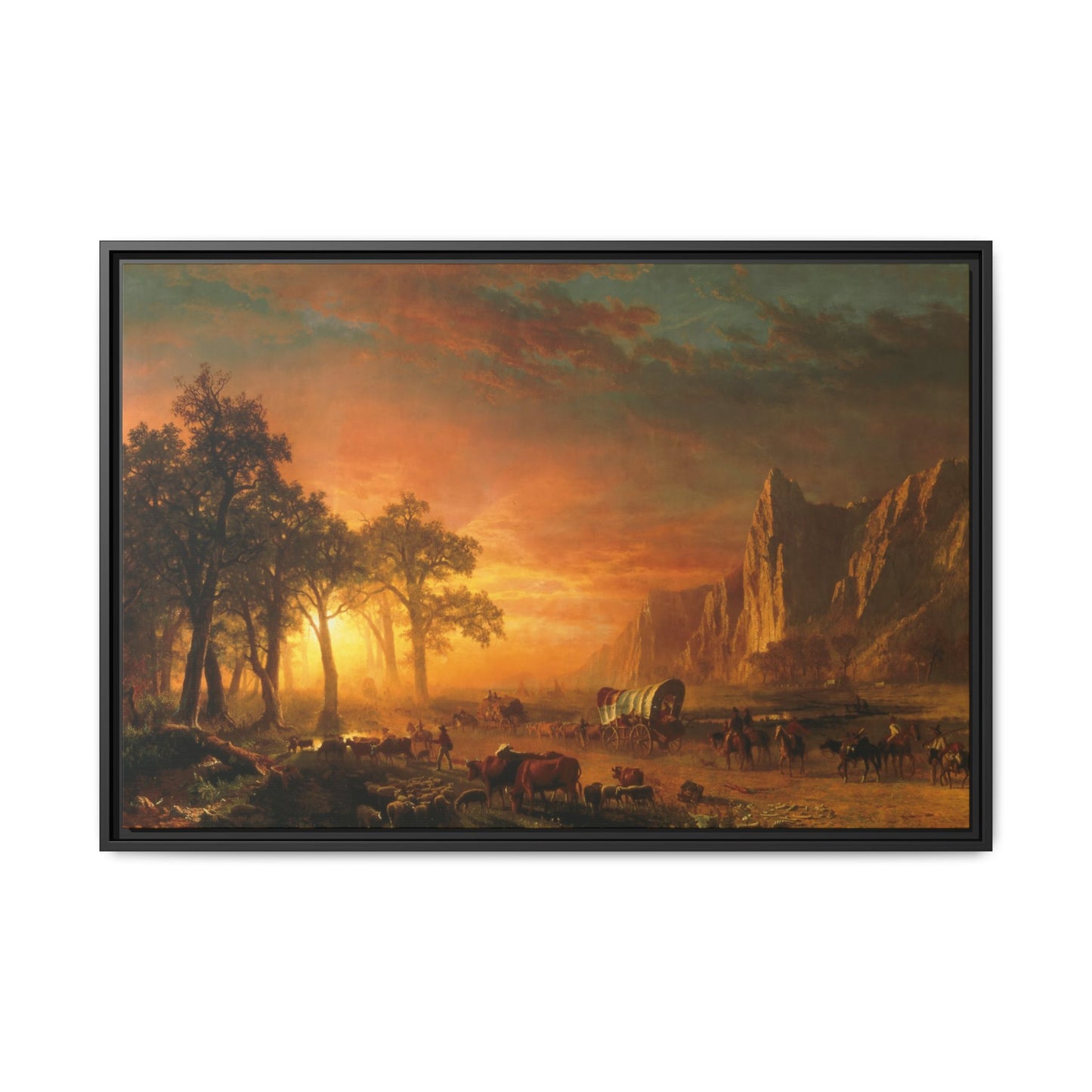 Bierstadt, Albert - Emigrants Crossing the Plains (1867) - Matte Canvas, Framed
