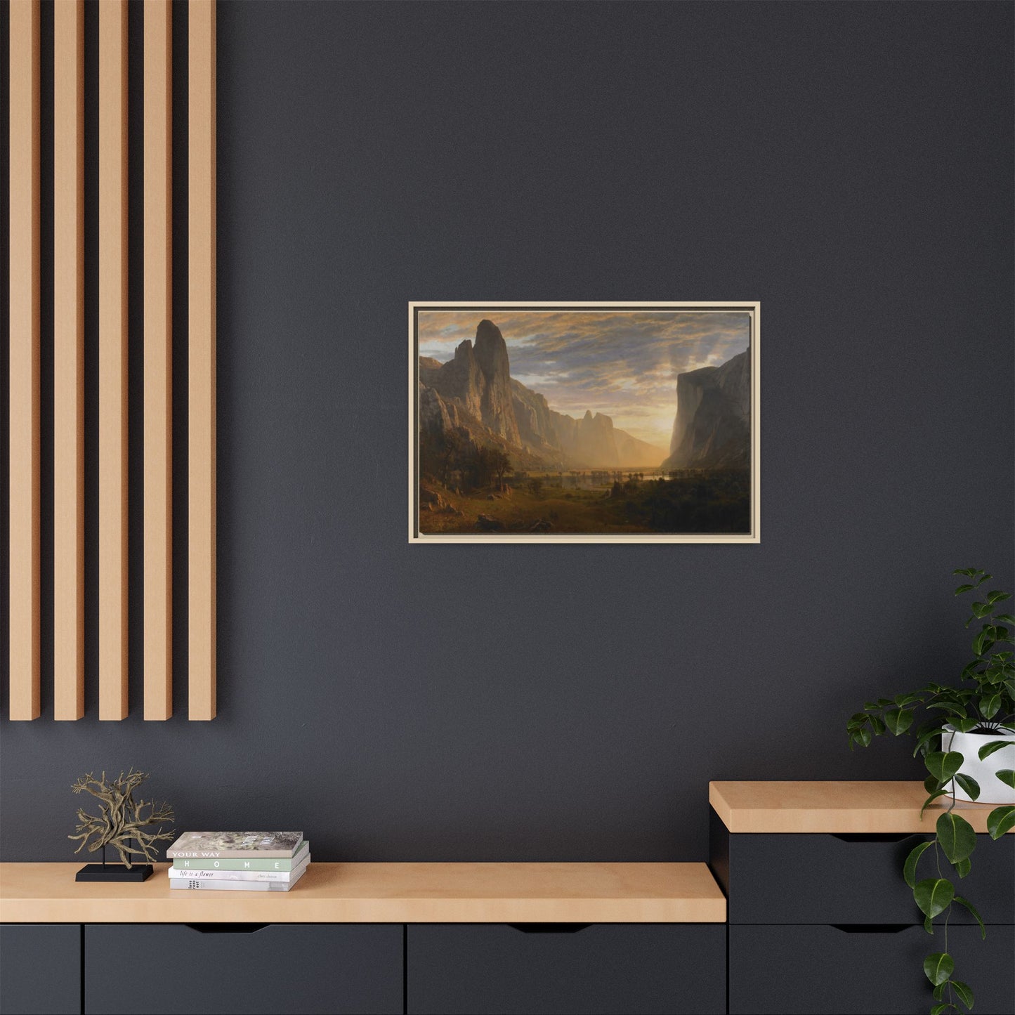 Bierstadt, Albert - Looking Down Yosemite Valley (1865) - Matte Canvas, Framed
