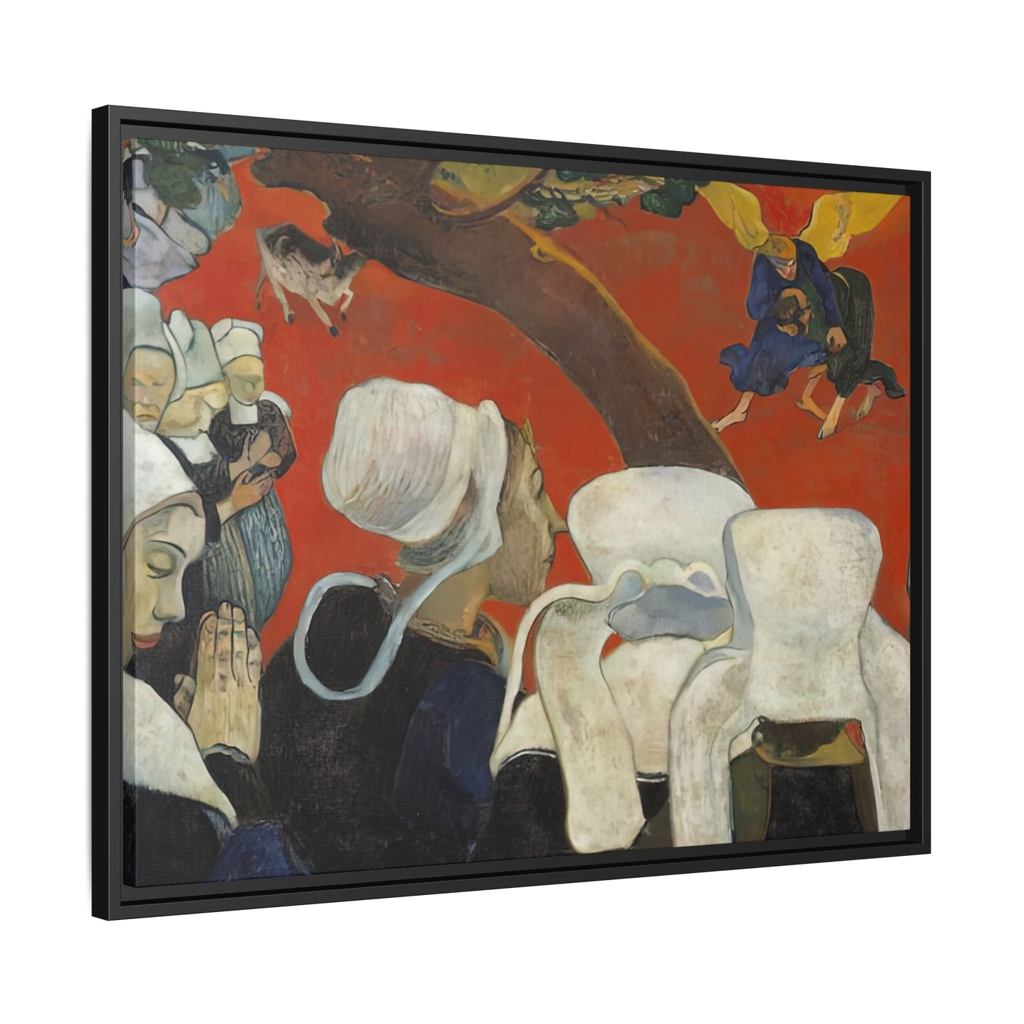 Gauguin, Paul - Vision of the Sermon (Jacob Wrestling with the Angel) (1888) - Matte Canvas, Framed