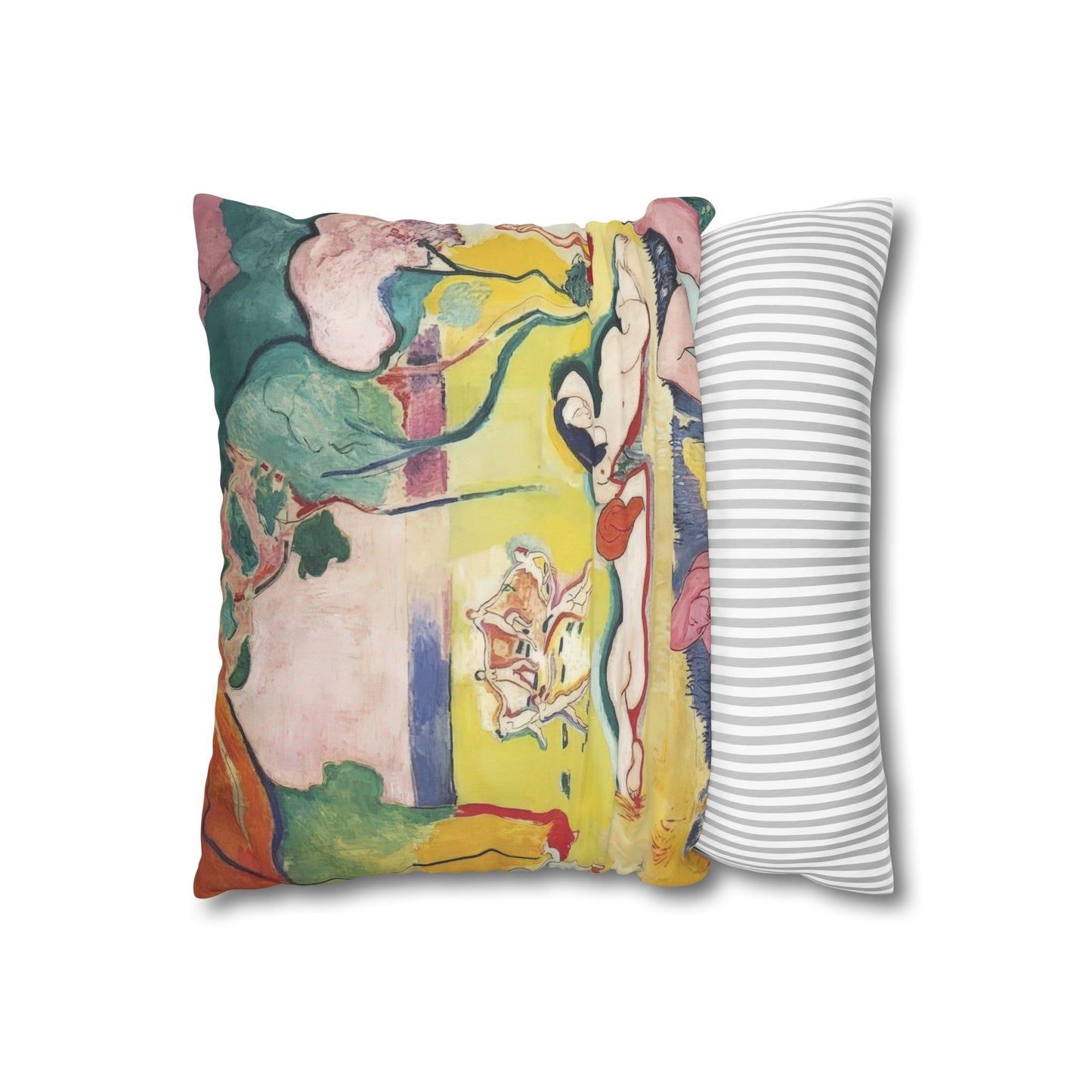 Matisse, Henri - The Joy of Life (1905) - Suede Square Pillowcase