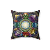 Mystic Jewel Mandala - Suede Square Pillow