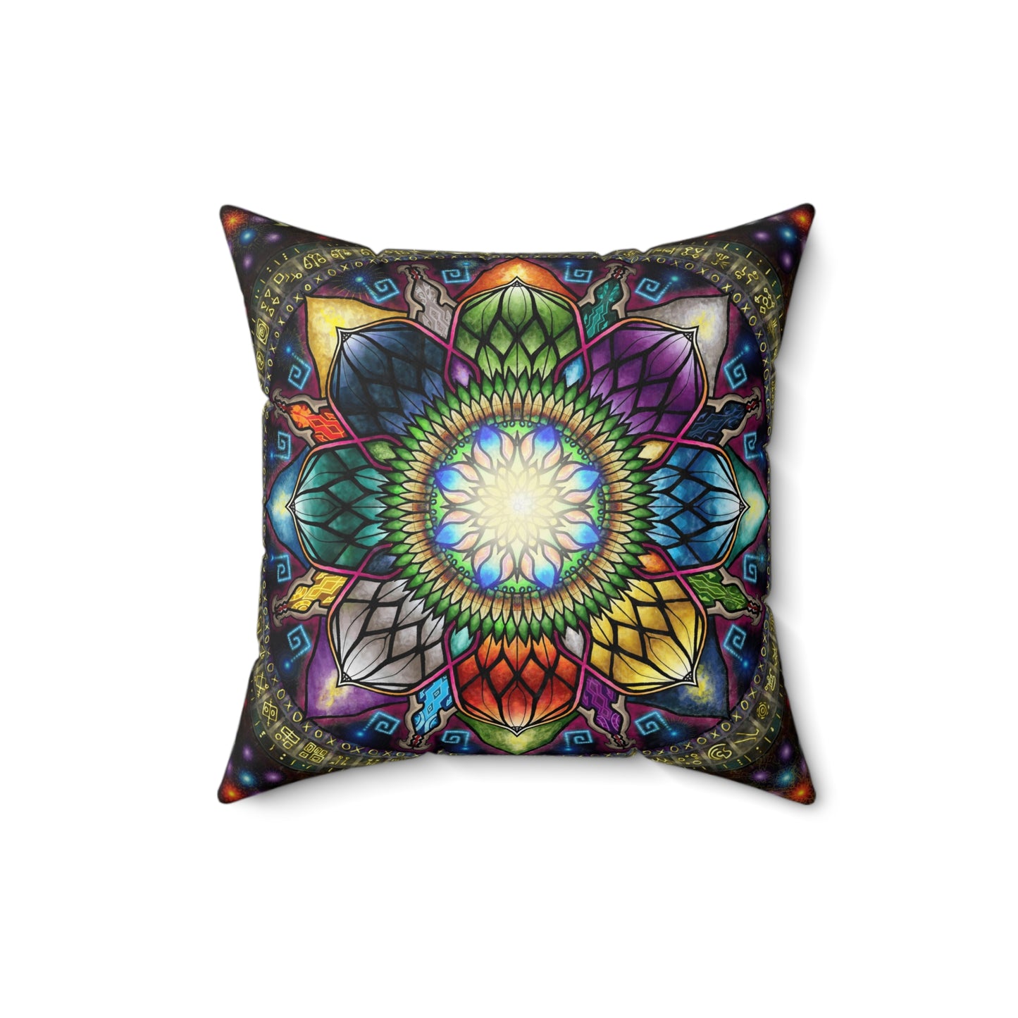 Pacio, Adam - Mystic Jewel Mandala - Suede Square Pillow