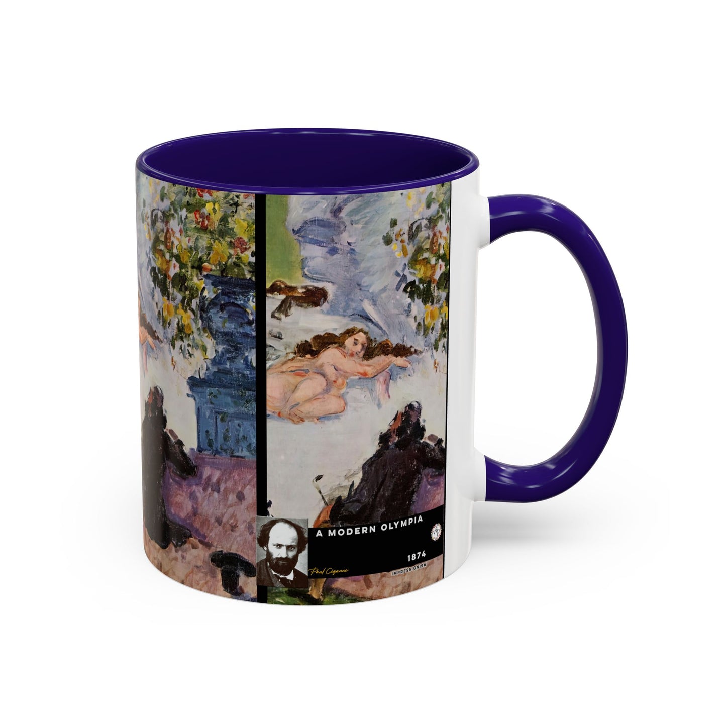 Cézanne, Paul - A Modern Olympia (1874) - Colorful Accent Mugs