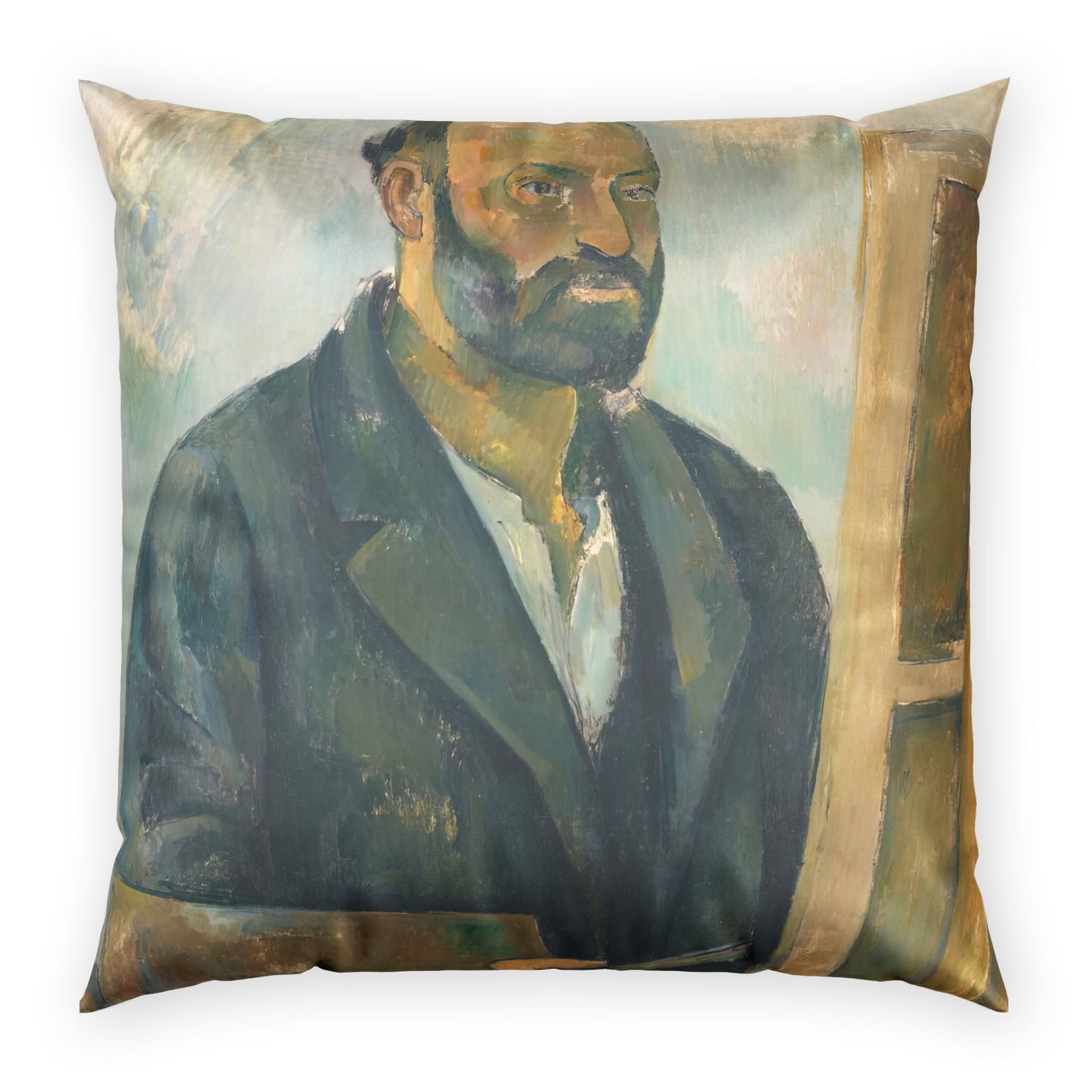 Cézanne, Paul - Portrait of the Artist with a Palette (1890) - Poly Velvet Pillow