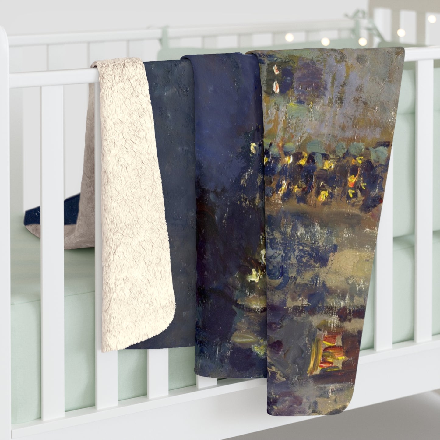 Pissarro, Camille - The Boulevard Montmartre At Night (1897) - Sherpa Fleece Blanket