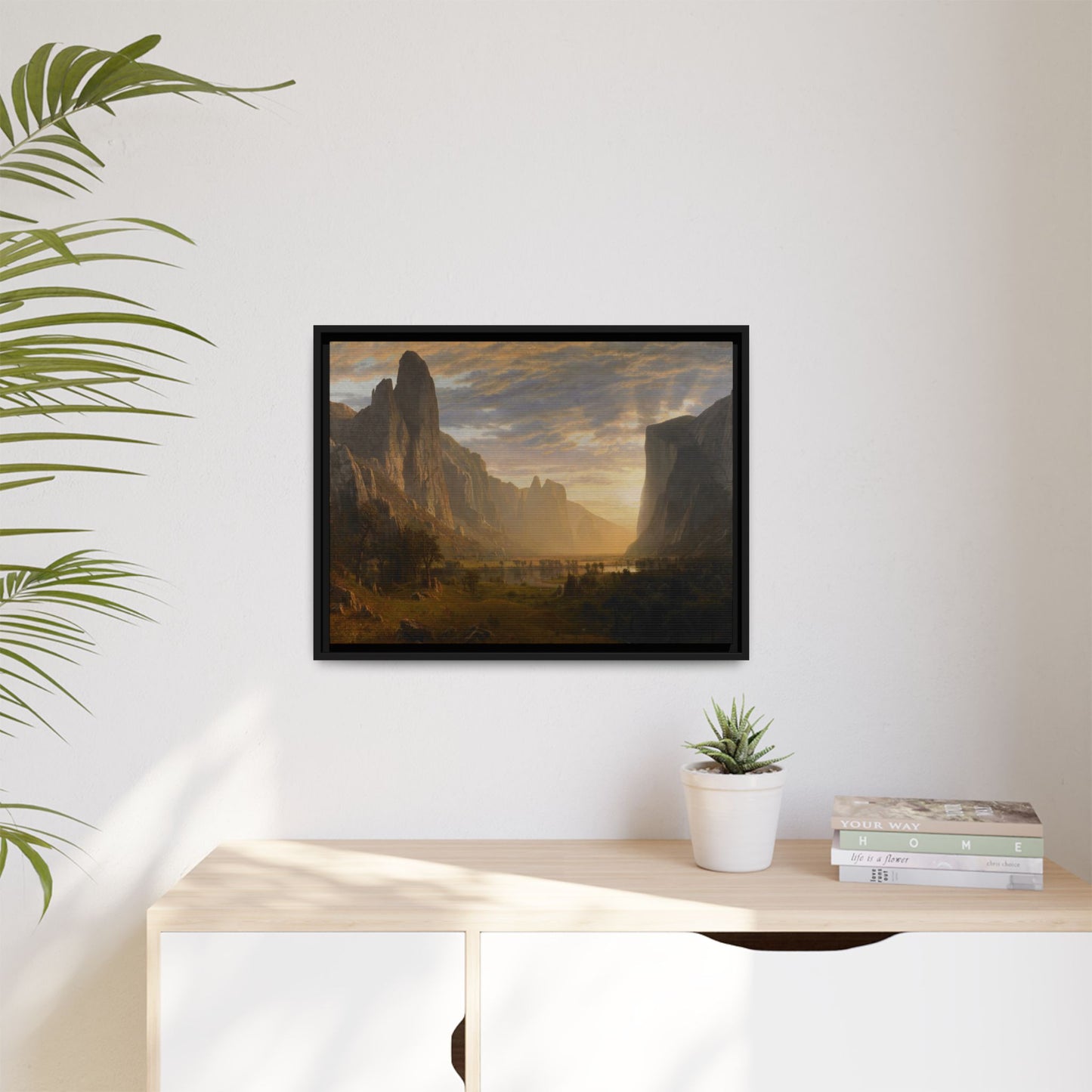 Bierstadt, Albert - Looking Down Yosemite Valley (1865) - Matte Canvas, Framed