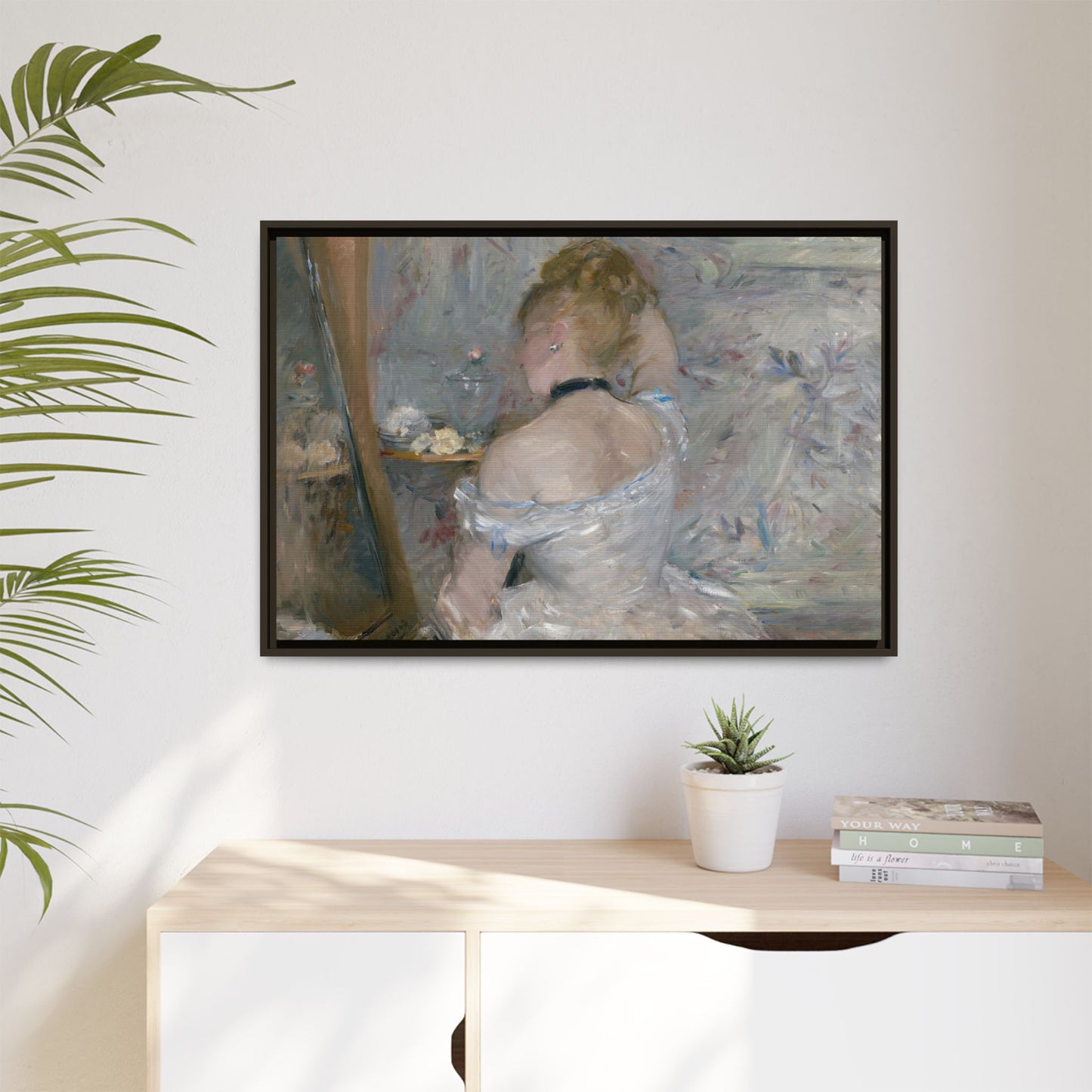 Morisot, Berthe - Woman at Her Toilette (1880) - Matte Canvas, Framed