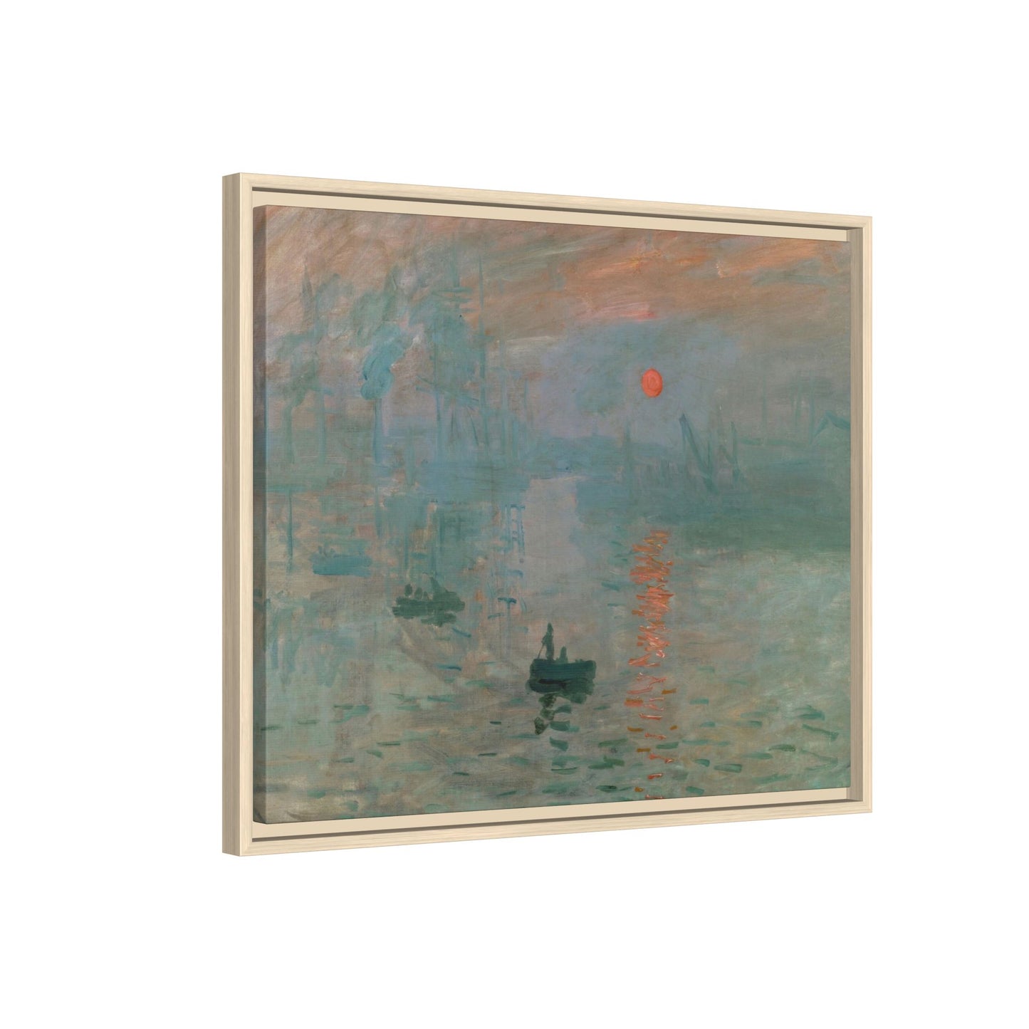 Monet, Claude - Impression, Sunrise (1872) - Matte Canvas, Framed