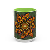 Monarch Butterfly Mandala - Colorful Accent Mugs