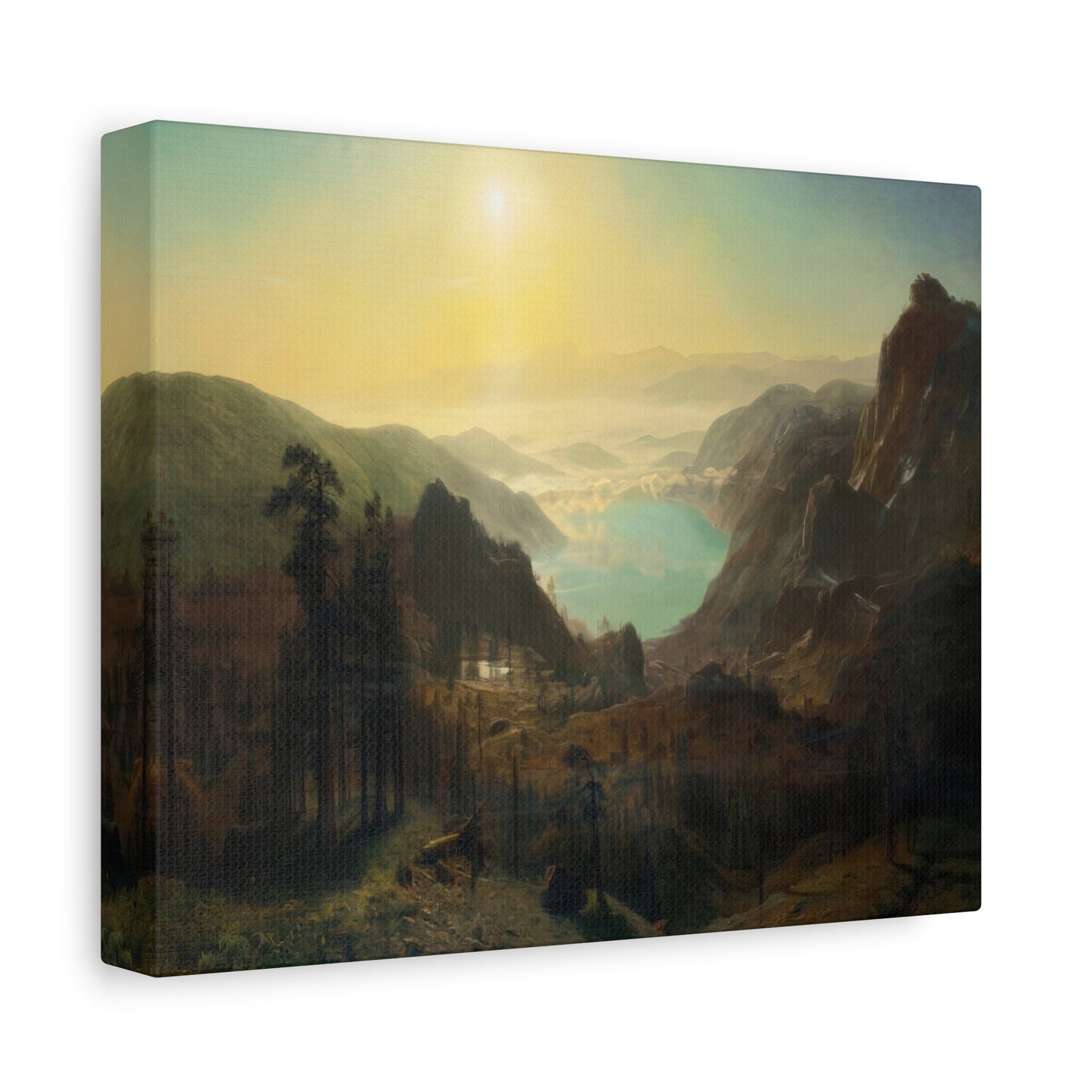 Bierstadt, Albert - Donner Lake from the Summit (1873) - Canvas Block, unframed