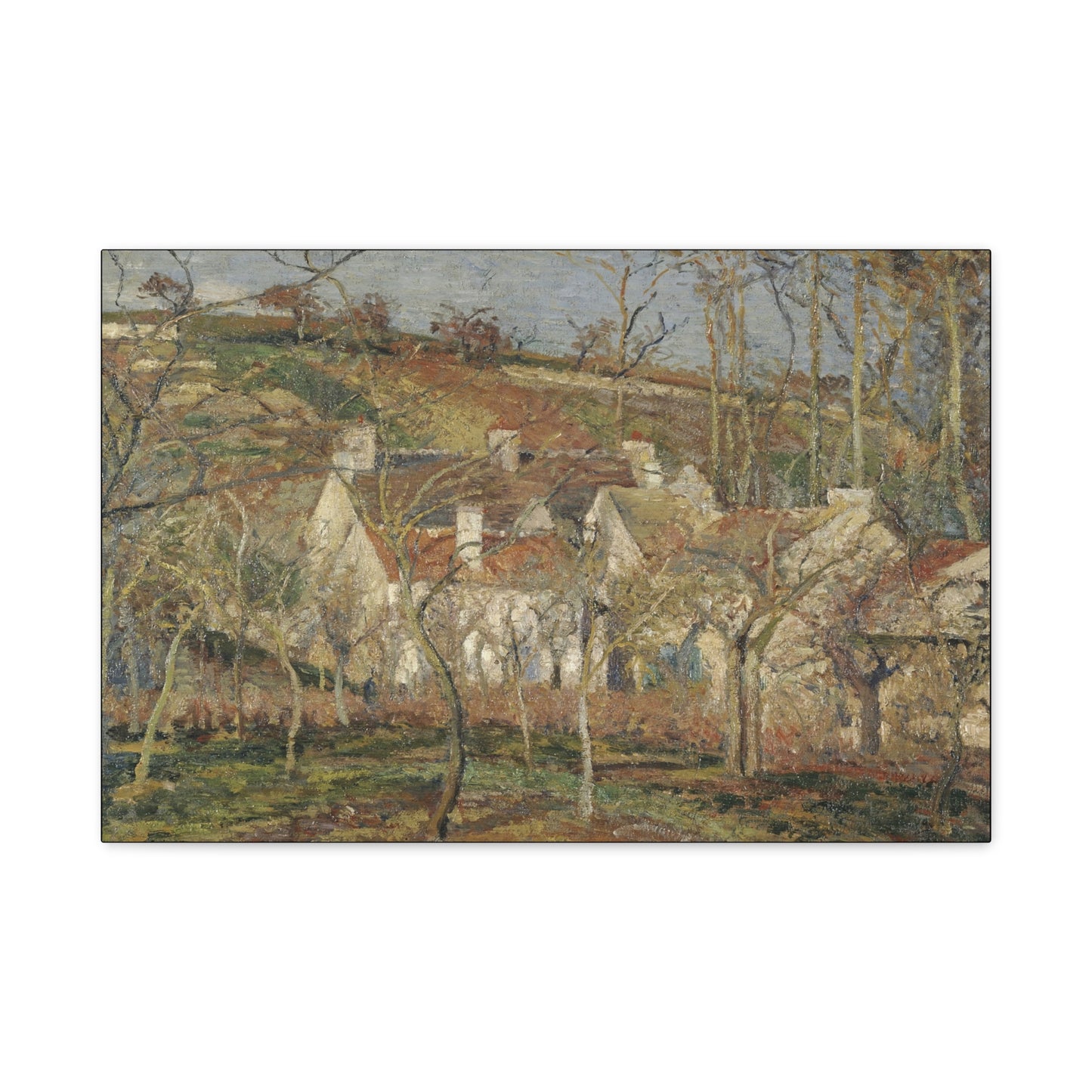 Pissarro, Camille - Red Roofs, Corner of a Village in Winter (1877) - Canvas Block, unframed