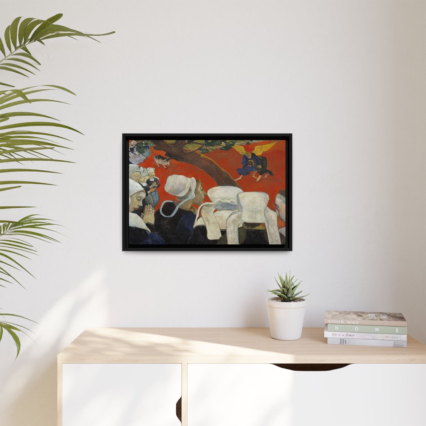 Gauguin, Paul - Vision of the Sermon (Jacob Wrestling with the Angel) (1888) - Matte Canvas, Framed