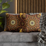Lion Summer Mandala - Suede Square Pillowcase