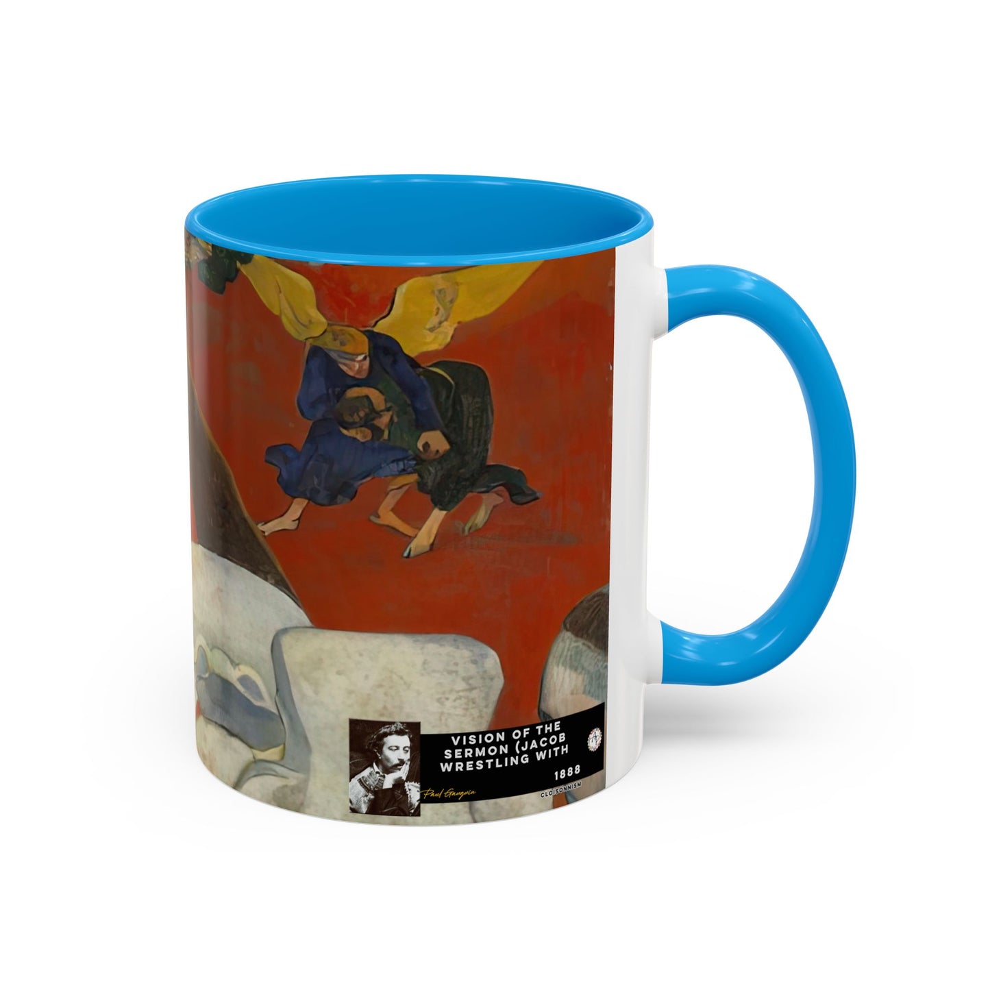 Gauguin, Paul - Vision of the Sermon (Jacob Wrestling with the Angel) (1888) - Colorful Accent Mugs