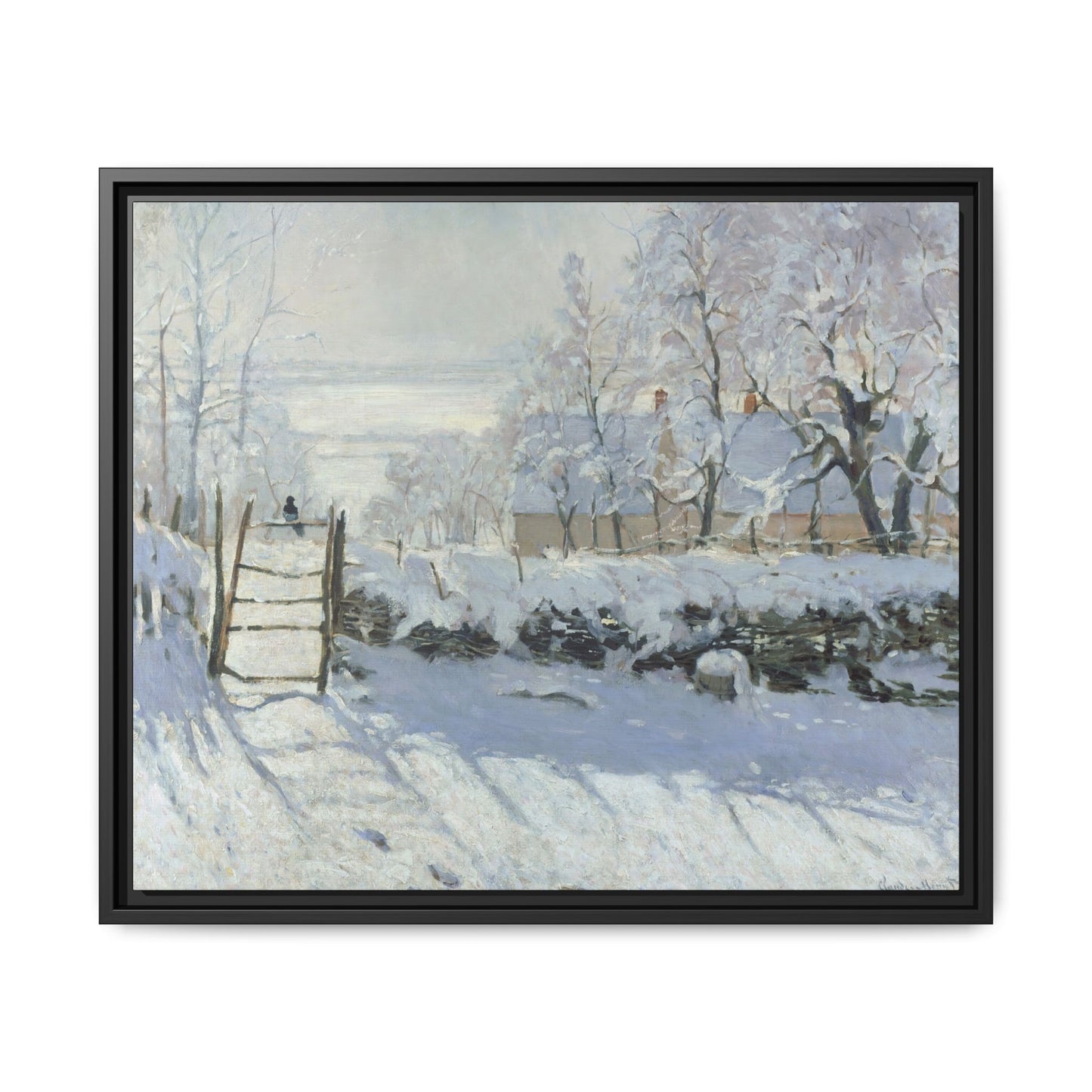 Monet, Claude - The Magpie (1868) - Matte Canvas, Framed