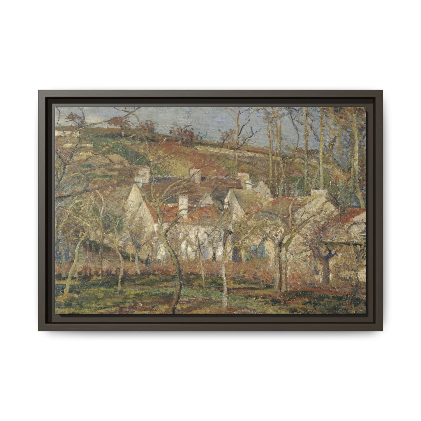 Pissarro, Camille - Red Roofs, Corner of a Village in Winter (1877) - Matte Canvas, Framed