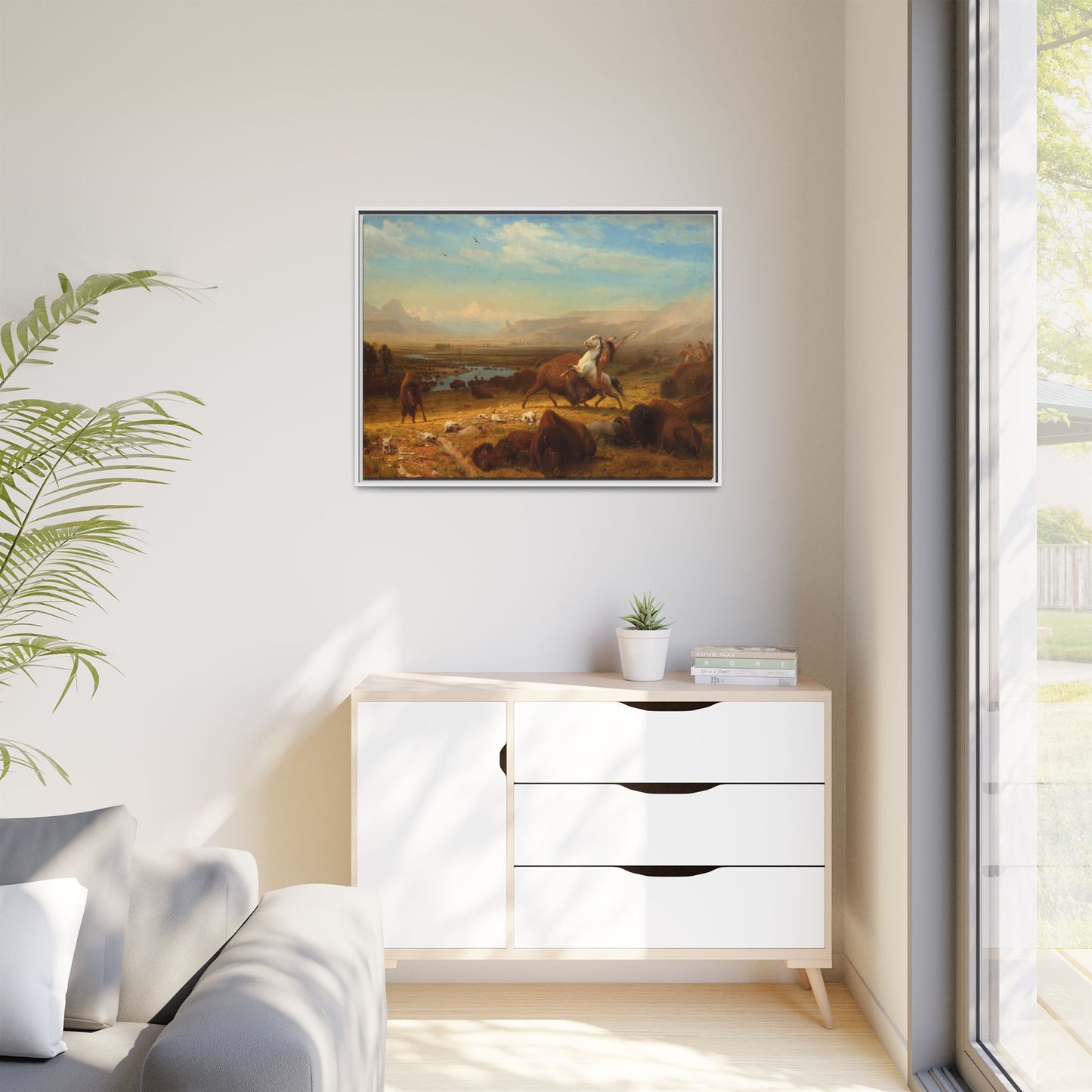 Bierstadt, Albert - The Last of the Buffalo  (1888) - Matte Canvas, Framed