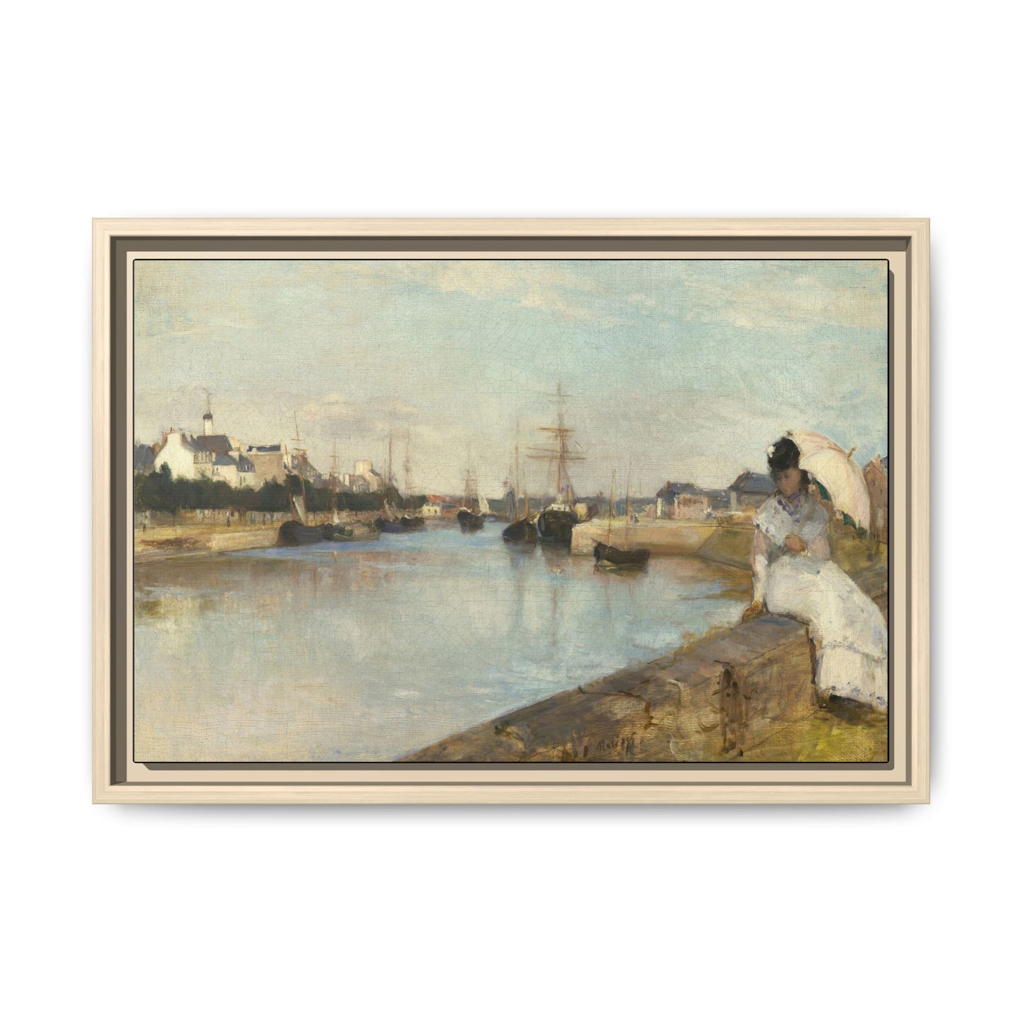 Morisot, Berthe - The Harbor at Lorient (1869) - Matte Canvas, Framed