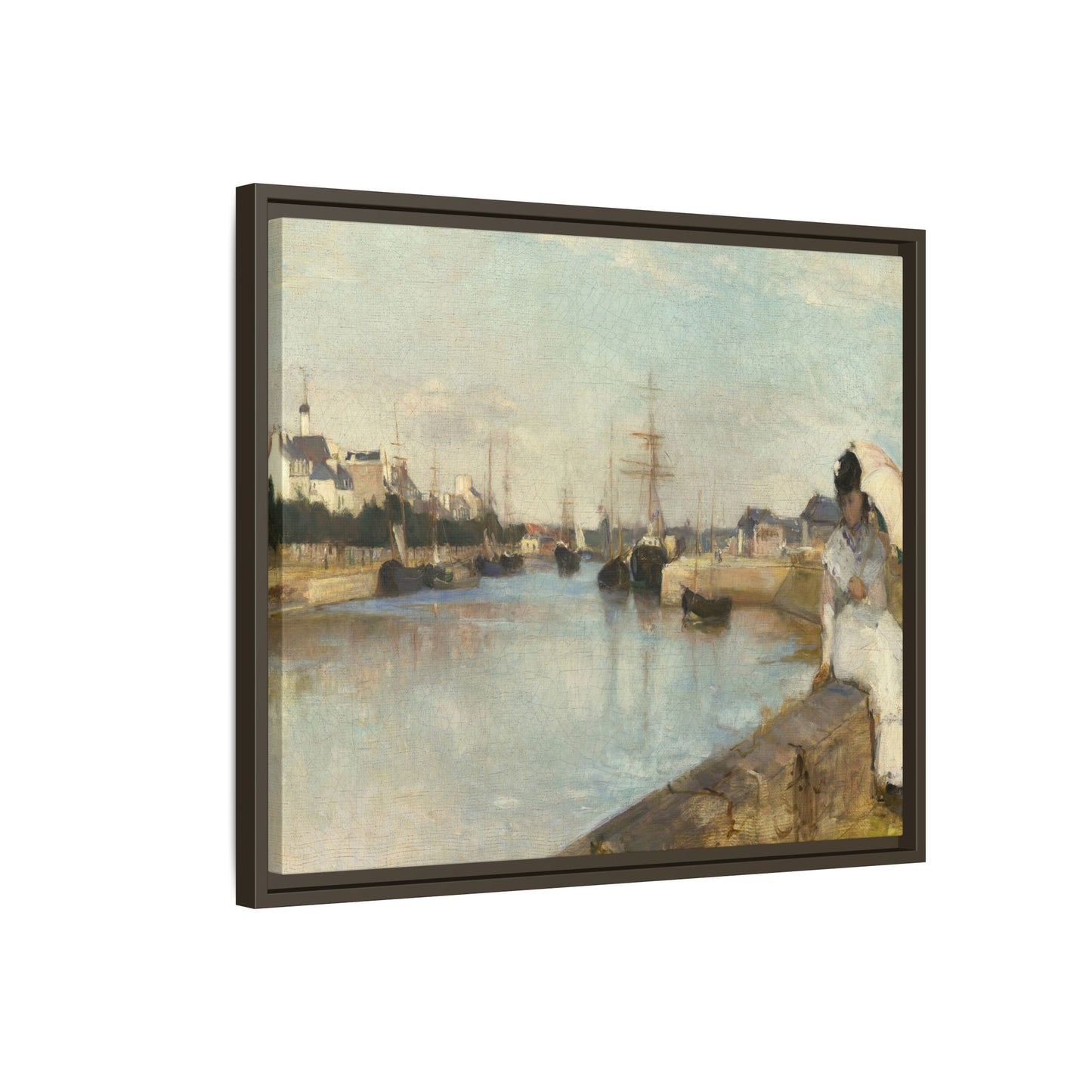 Morisot, Berthe - The Harbor at Lorient (1869) - Matte Canvas, Framed