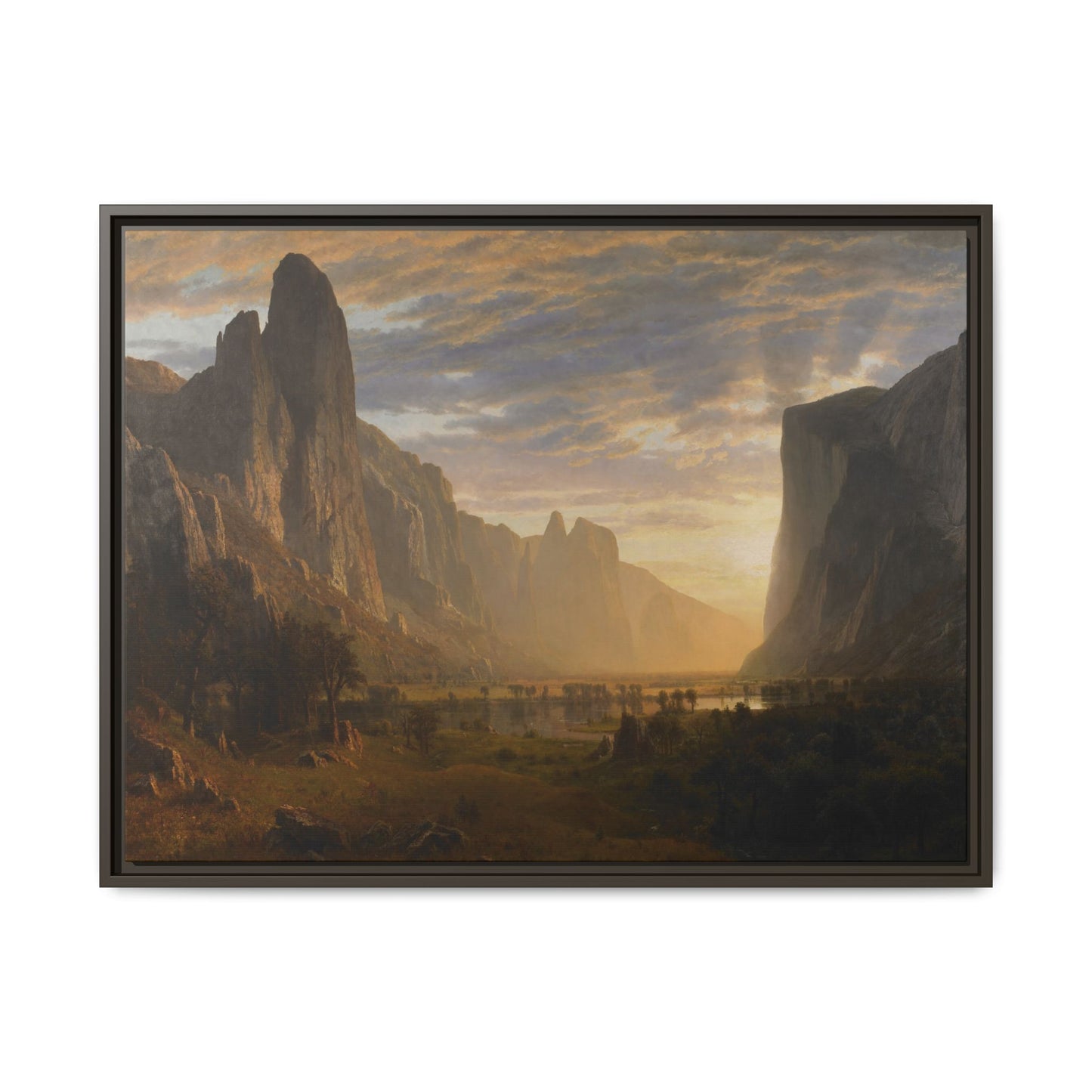 Bierstadt, Albert - Looking Down Yosemite Valley (1865) - Matte Canvas, Framed
