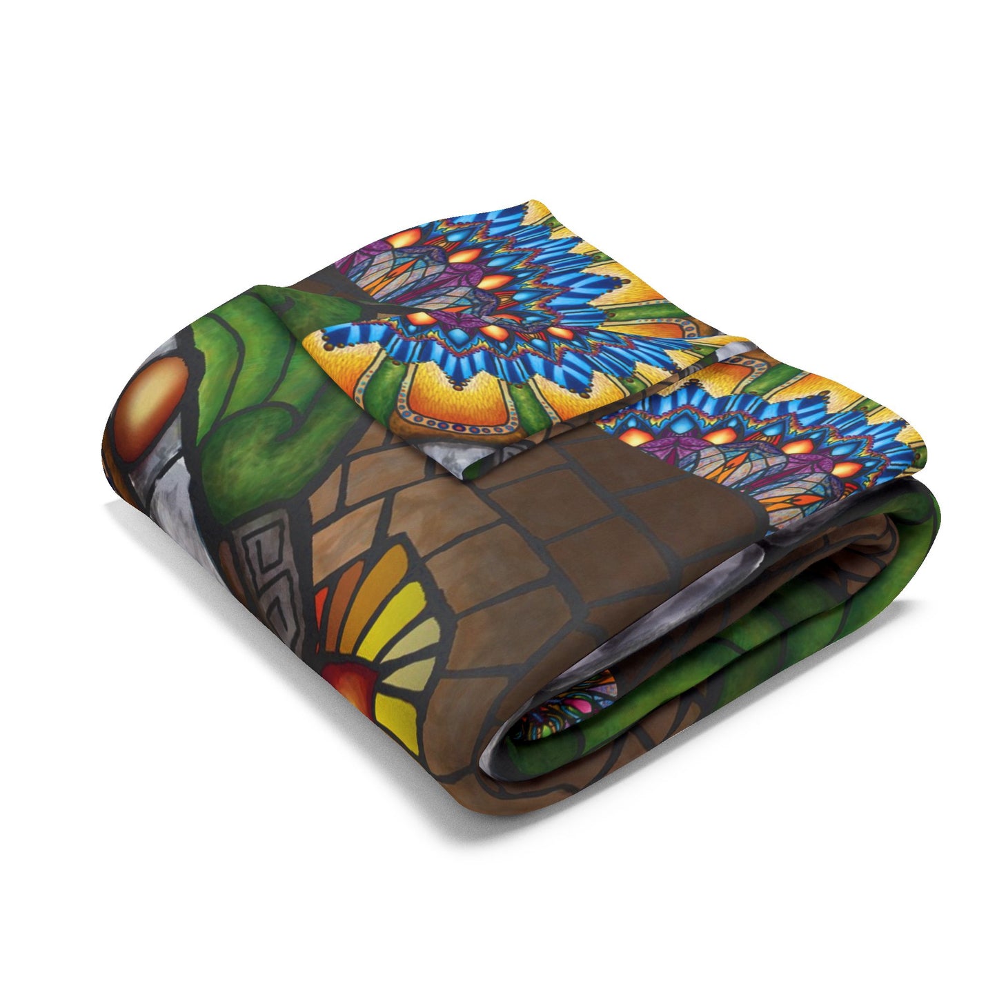 Pacio, Adam - Emerald Arrows Mandala - Arctic Fleece Blanket