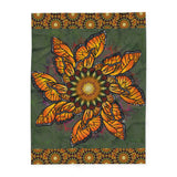 Monarch Butterfly Mandala - Arctic Fleece Blanket