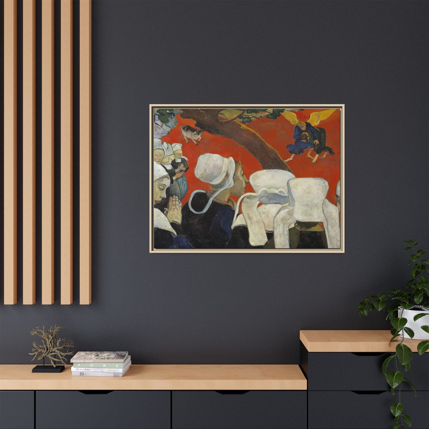 Gauguin, Paul - Vision of the Sermon (Jacob Wrestling with the Angel) (1888) - Matte Canvas, Framed