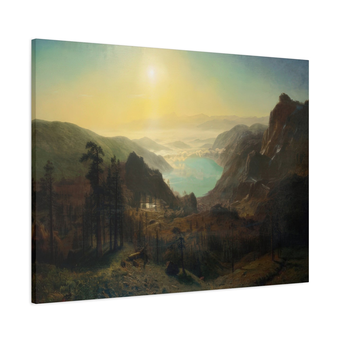 Bierstadt, Albert - Donner Lake from the Summit (1873) - Canvas Block, unframed