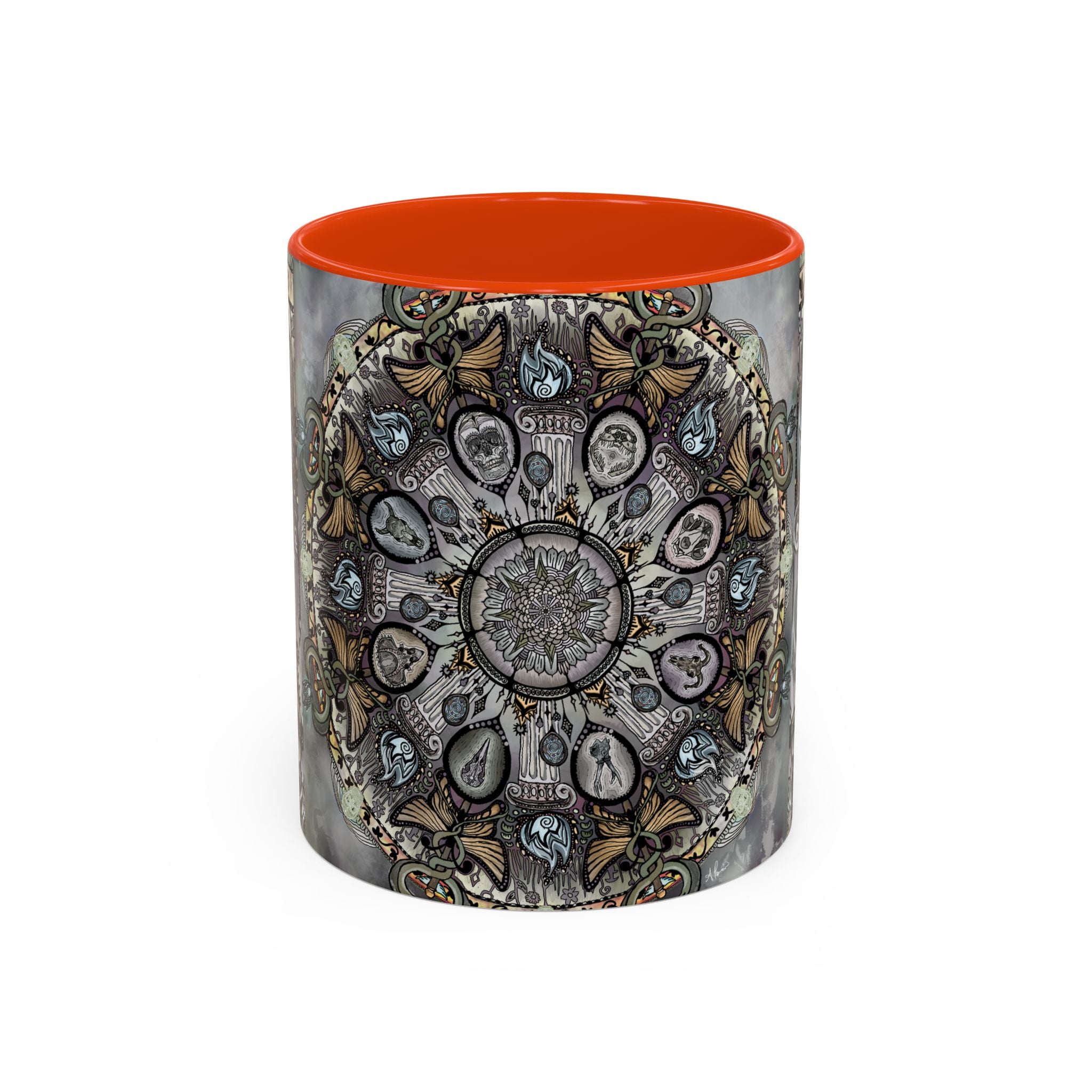 Memento Mori Mandala - Colorful Accent Mugs